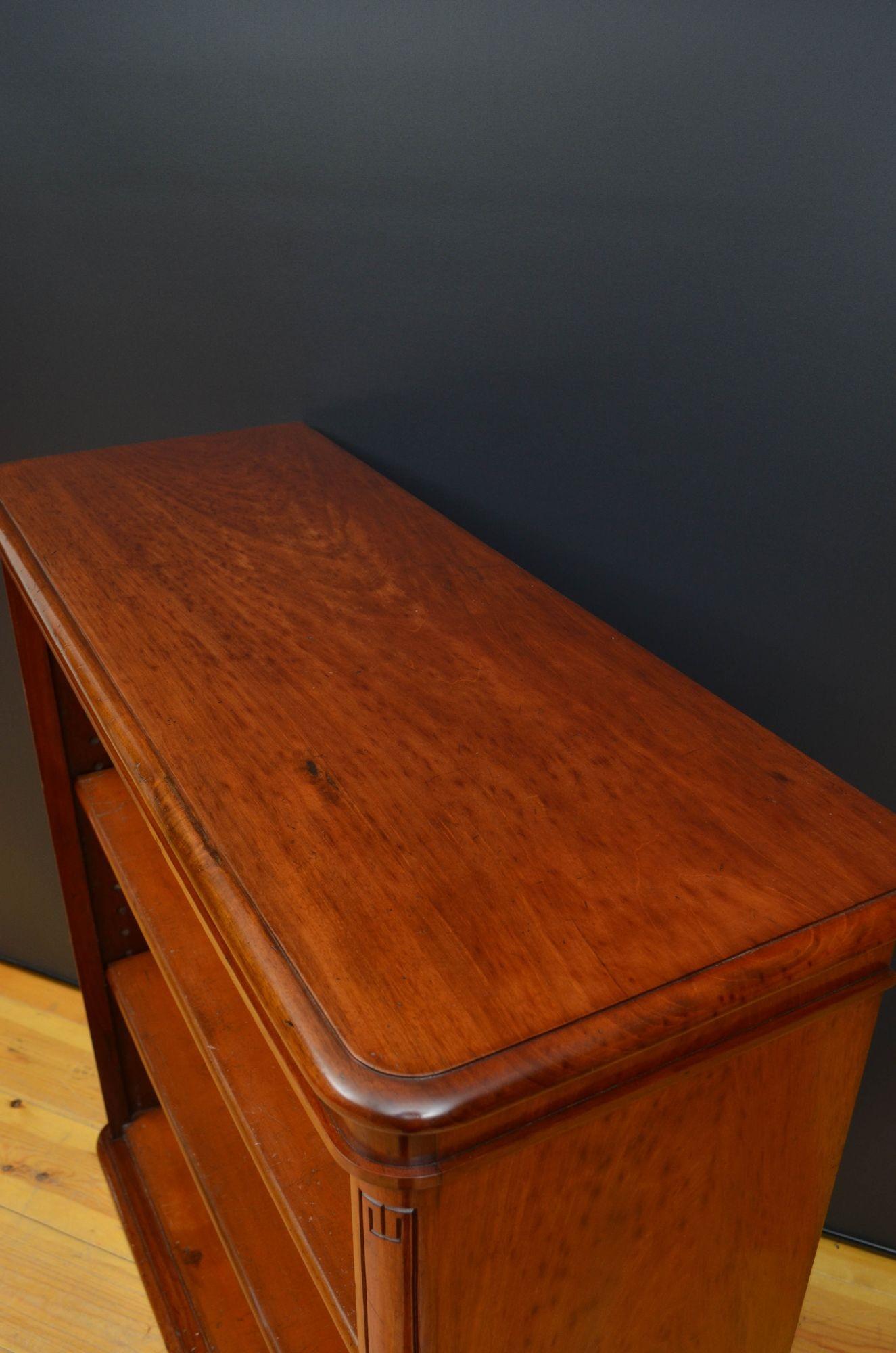 Victorian Solid Mahogany Open Bookcase For Sale 1