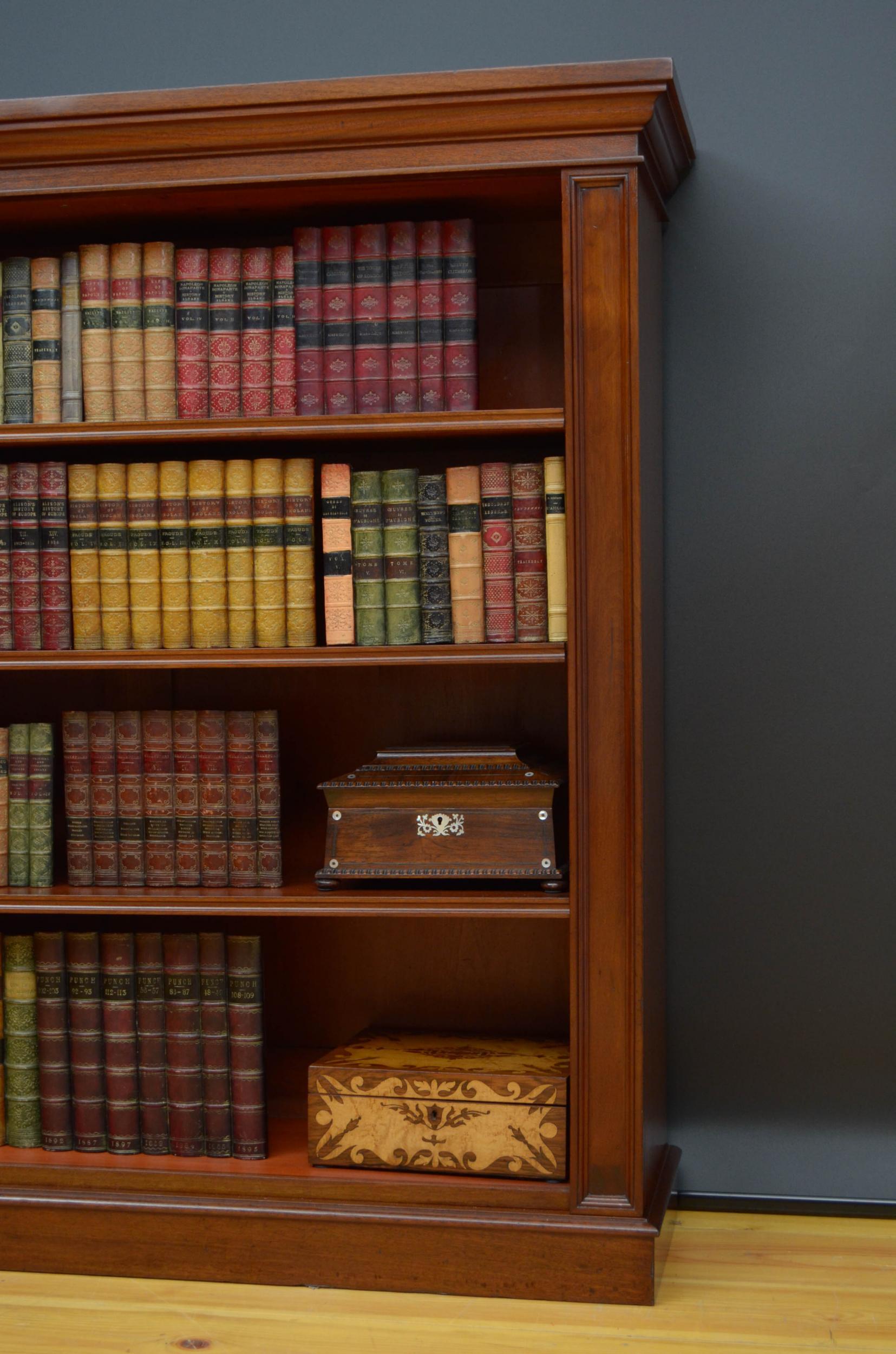 19th Century Victorian Solid Mahogany Open Bookcase