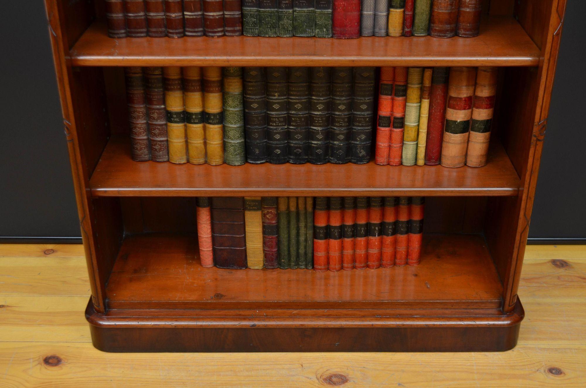 Victorian Solid Mahogany Open Bookcase For Sale 3