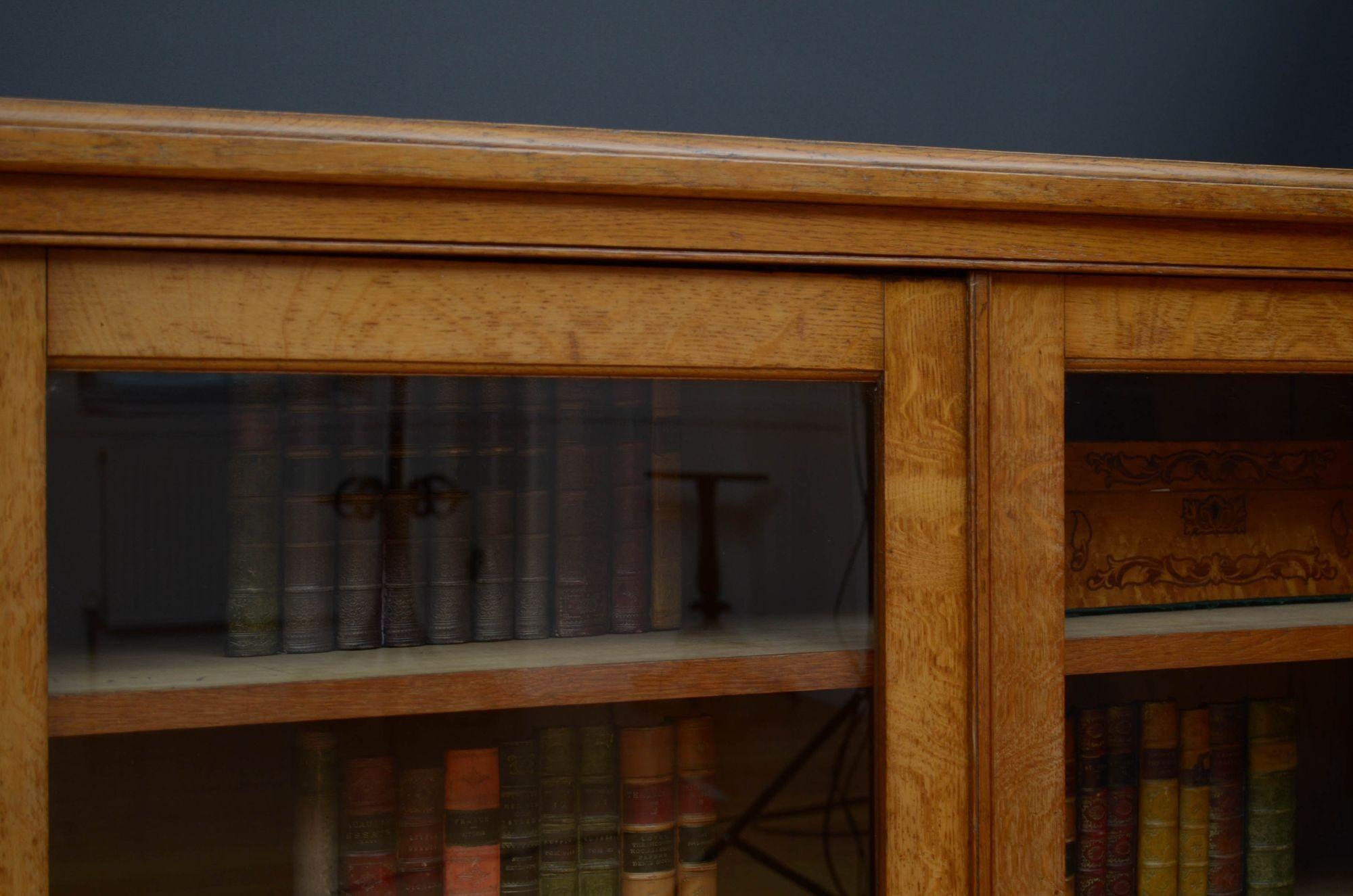 Victorian Solid Oak Cabinet Bookcase 6