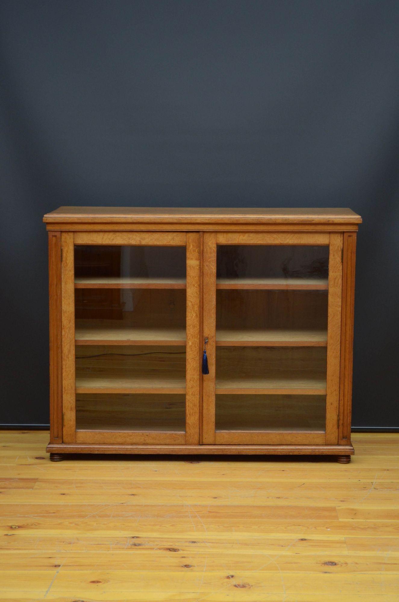 Victorian Solid Oak Cabinet Bookcase In Good Condition In Whaley Bridge, GB