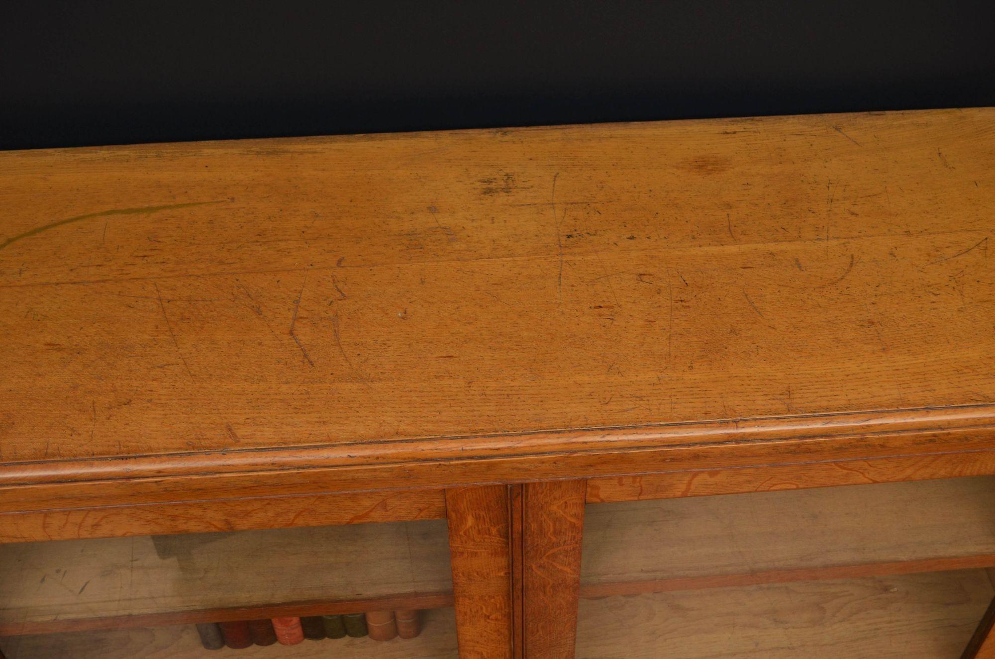 Victorian Solid Oak Cabinet Bookcase 1