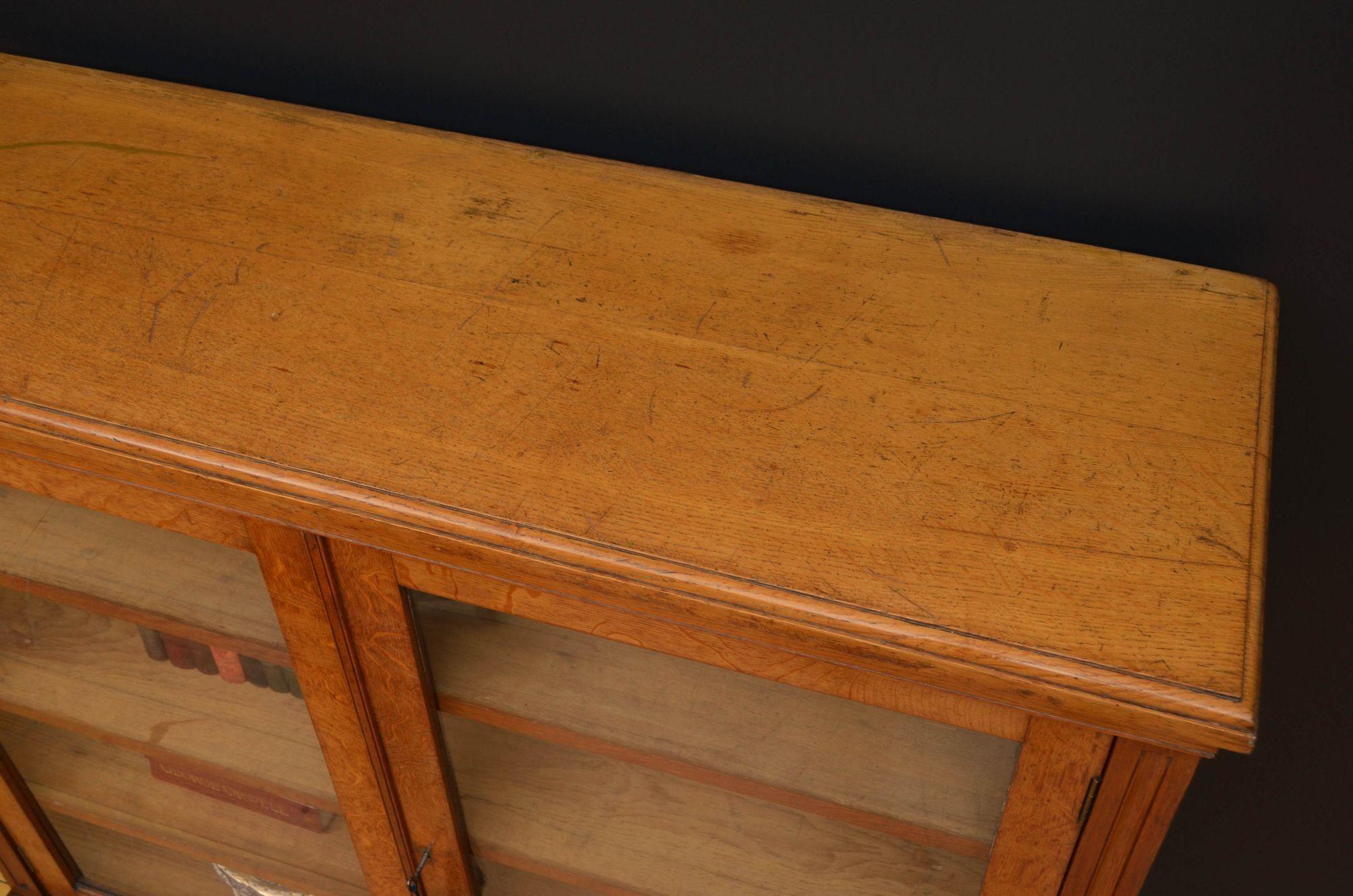 Victorian Solid Oak Cabinet Bookcase 2