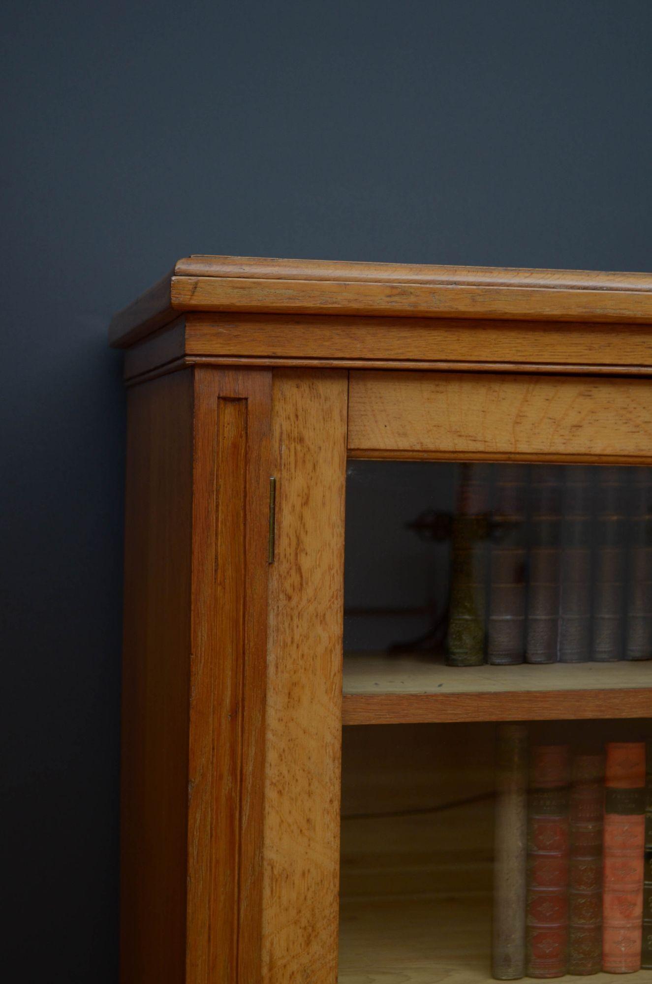 Victorian Solid Oak Cabinet Bookcase 3