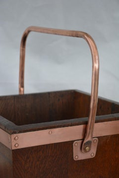 Victorian Solid Oak Coal Bucket Peat Bucket in Oak c1870s
