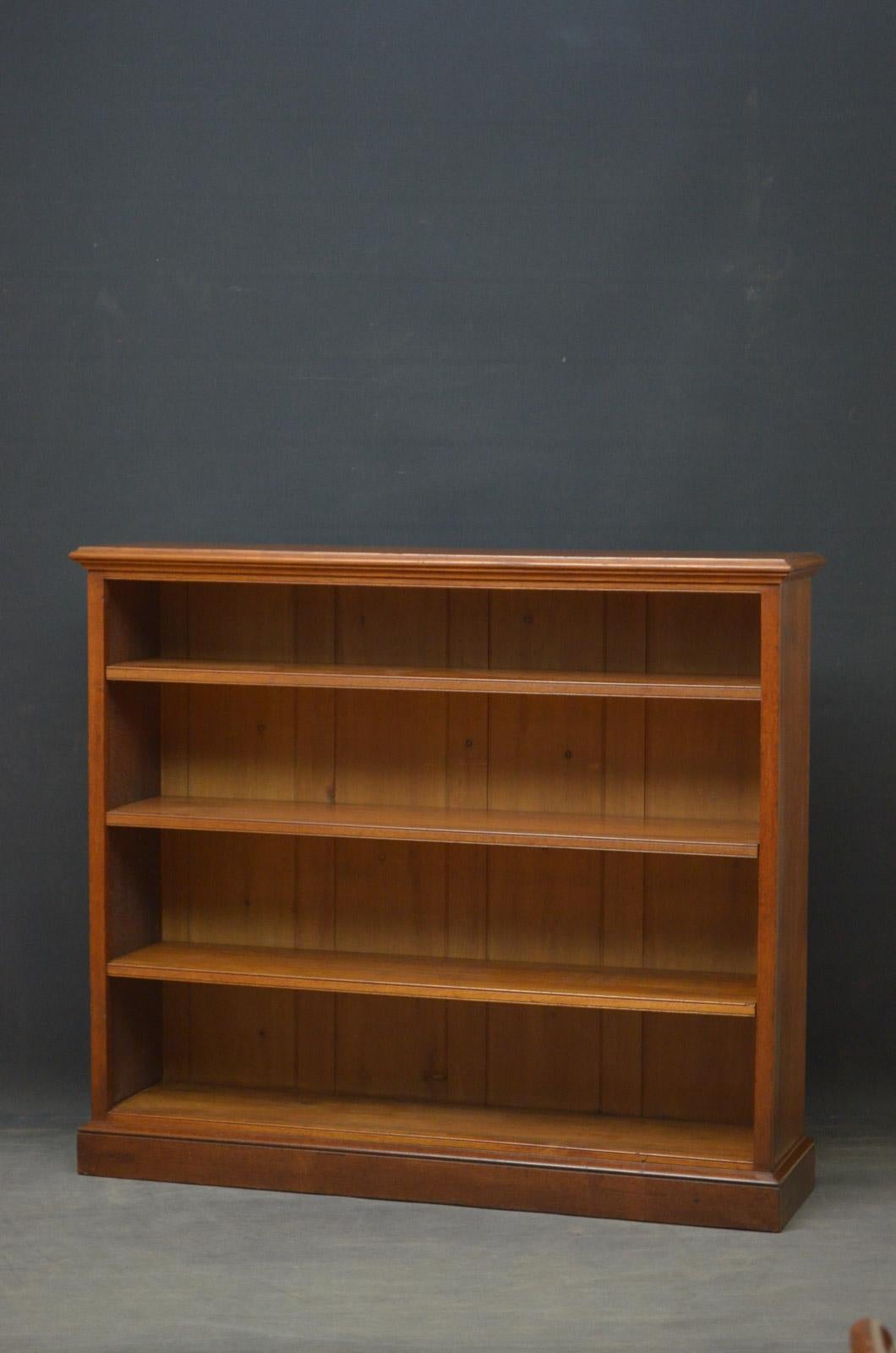 Victorian Solid Oak Open Bookcase by Shoolbred 4