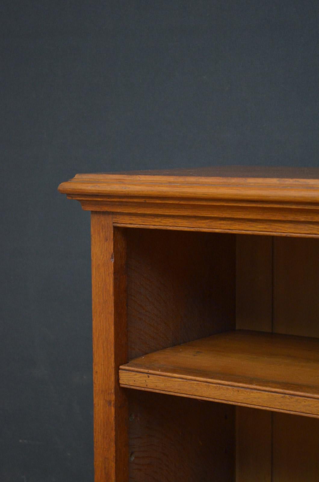 Late Victorian Victorian Solid Oak Open Bookcase by Shoolbred