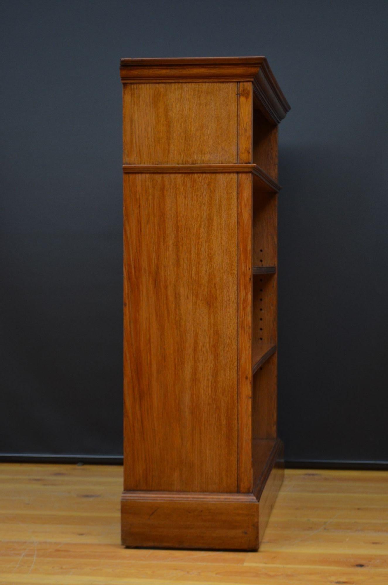 Victorian Solid Oak Open Bookcase For Sale 12