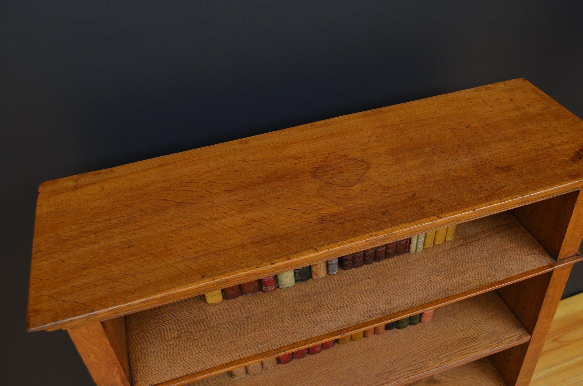 19th Century Victorian Solid Oak Open Bookcase For Sale