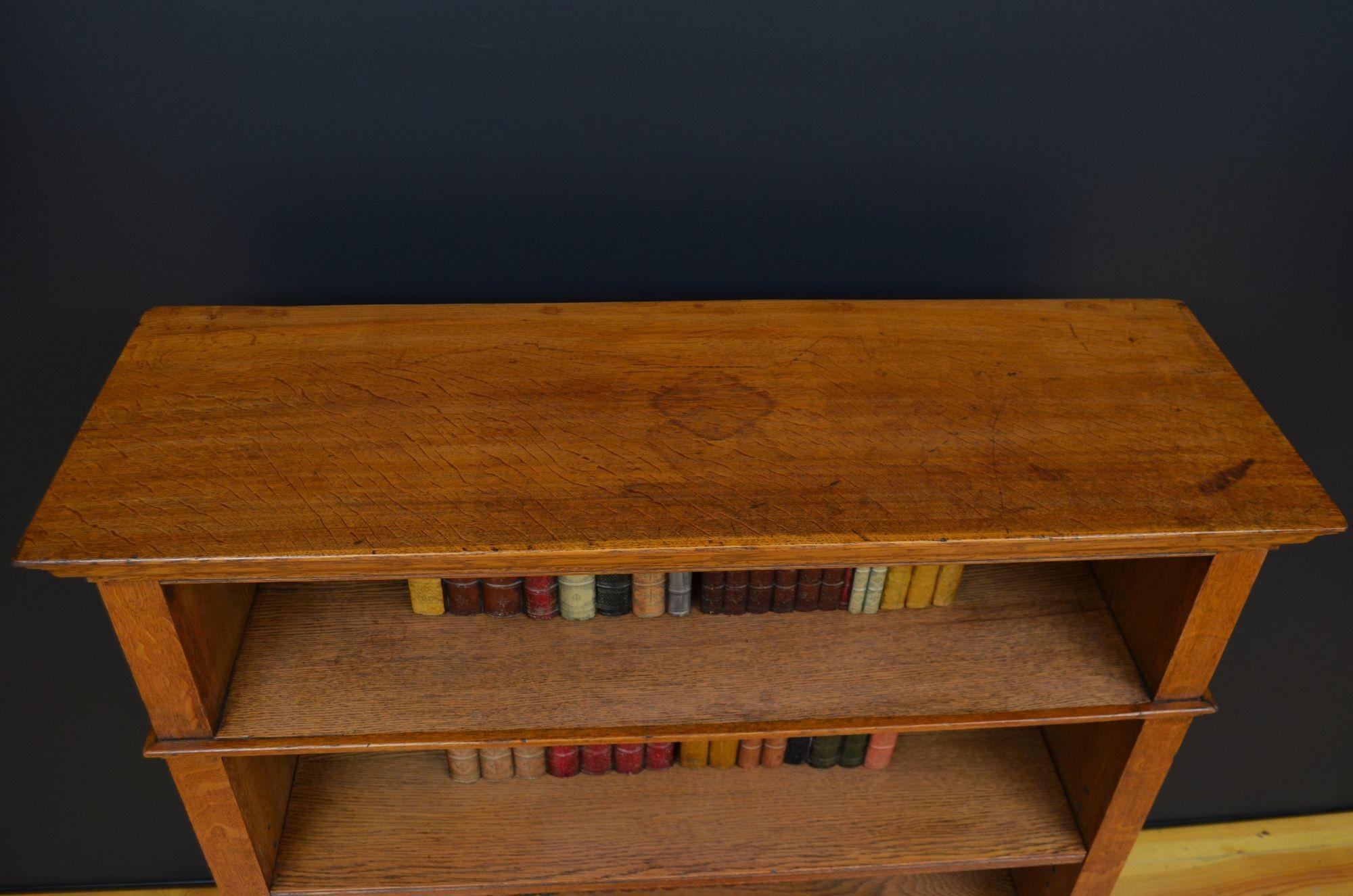 Victorian Solid Oak Open Bookcase For Sale 1
