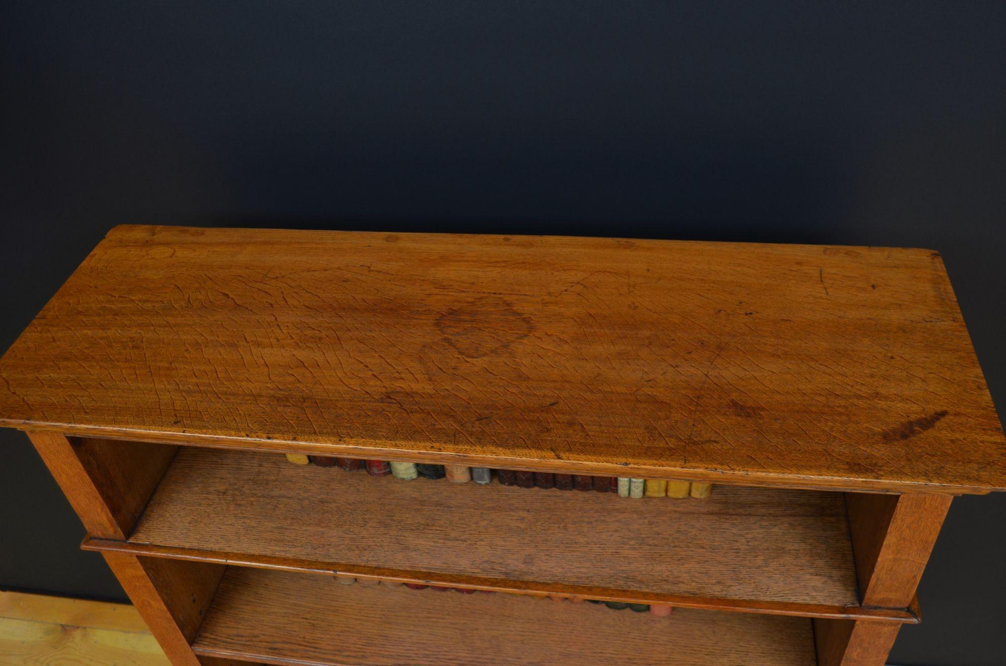 Victorian Solid Oak Open Bookcase For Sale 2