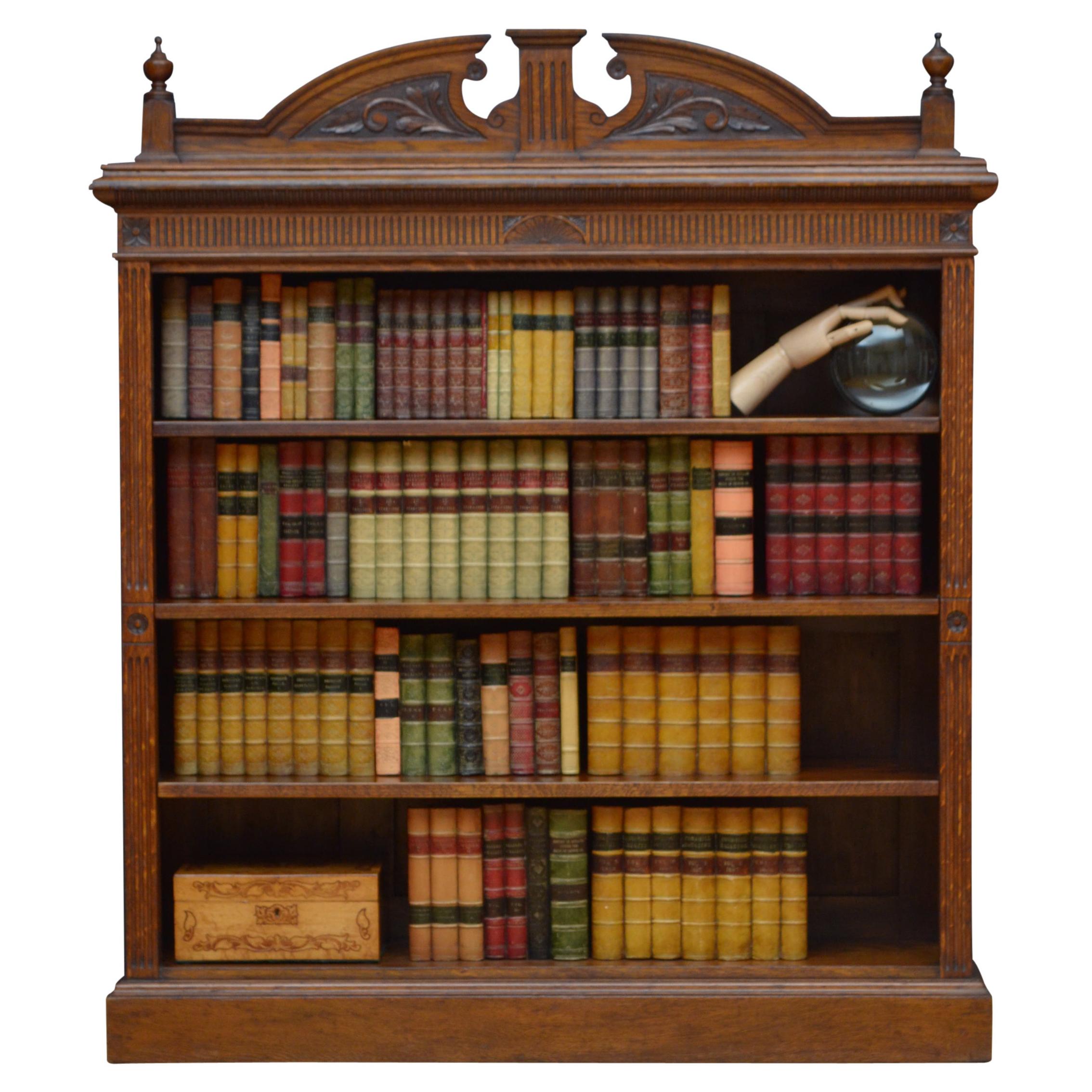 Victorian Dark Oak Open Bookcase at 1stDibs