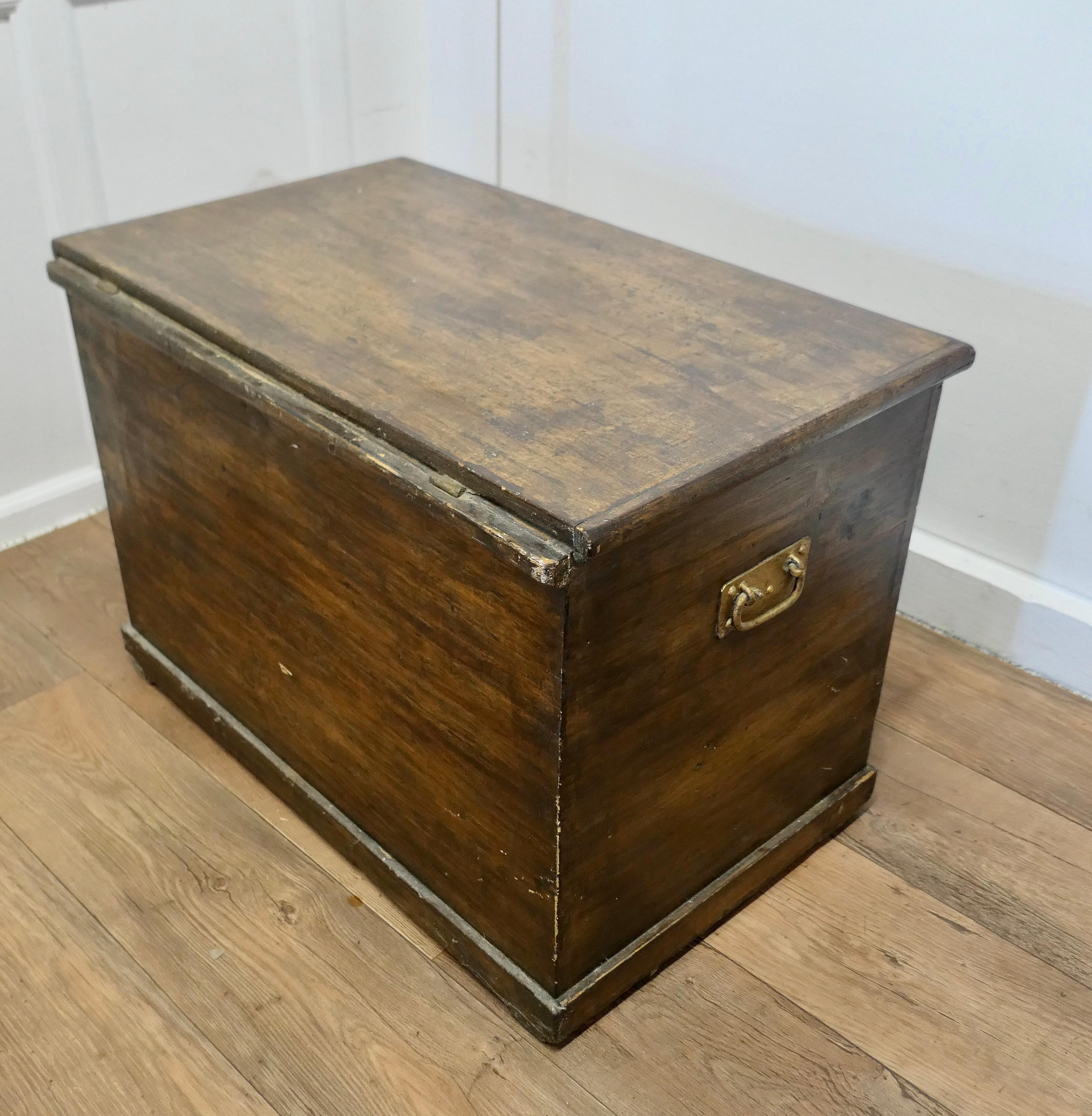  Victorian Solid Pine Mule Chest.  The Chest is a sturdy piece, it has a conceal For Sale 2
