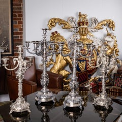 Victorian Solid Silver Set of Four Candelabras, Macrae, circa 1872-1873