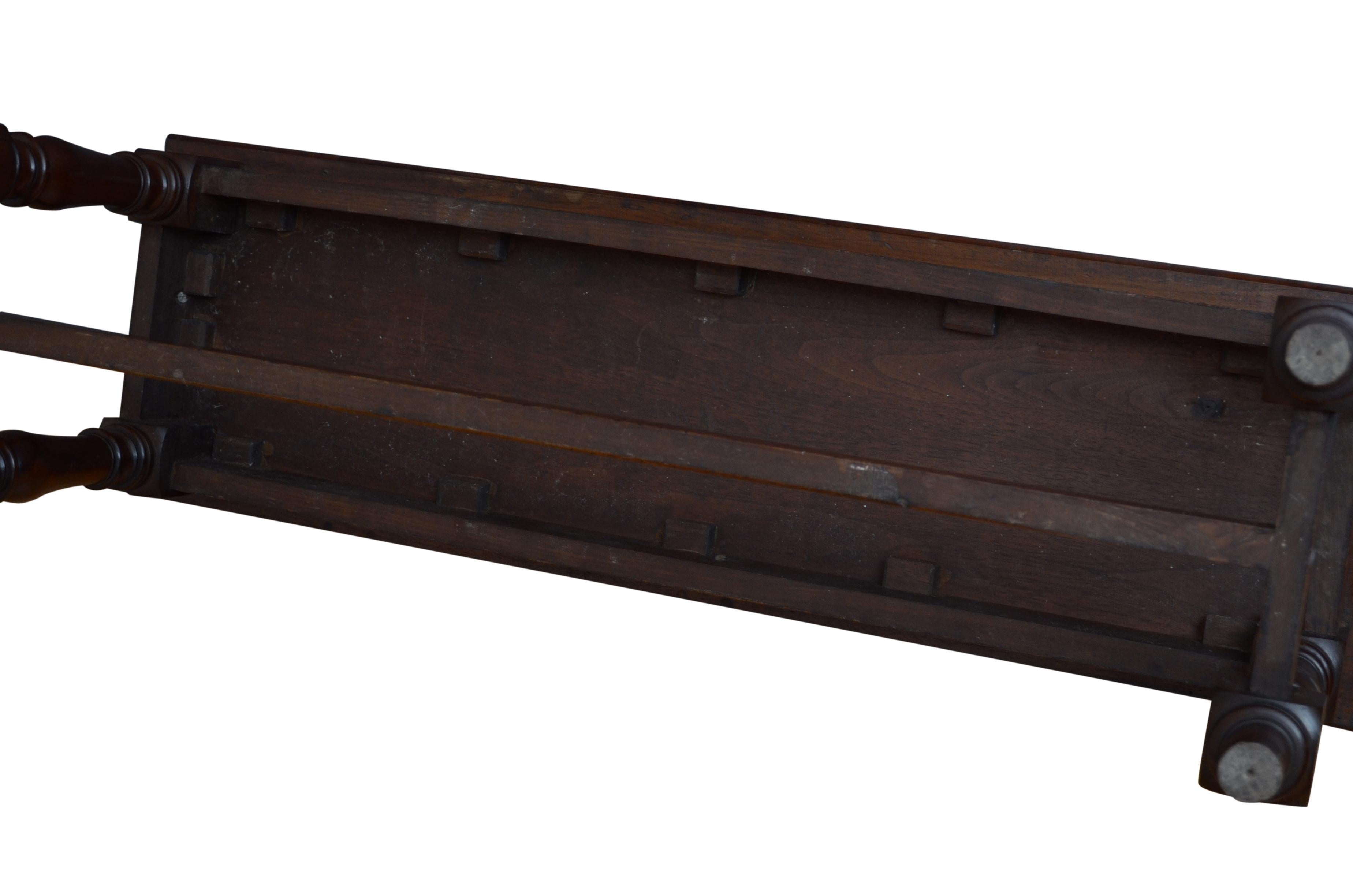 Victorian solid Walnut Hall Bench For Sale 5