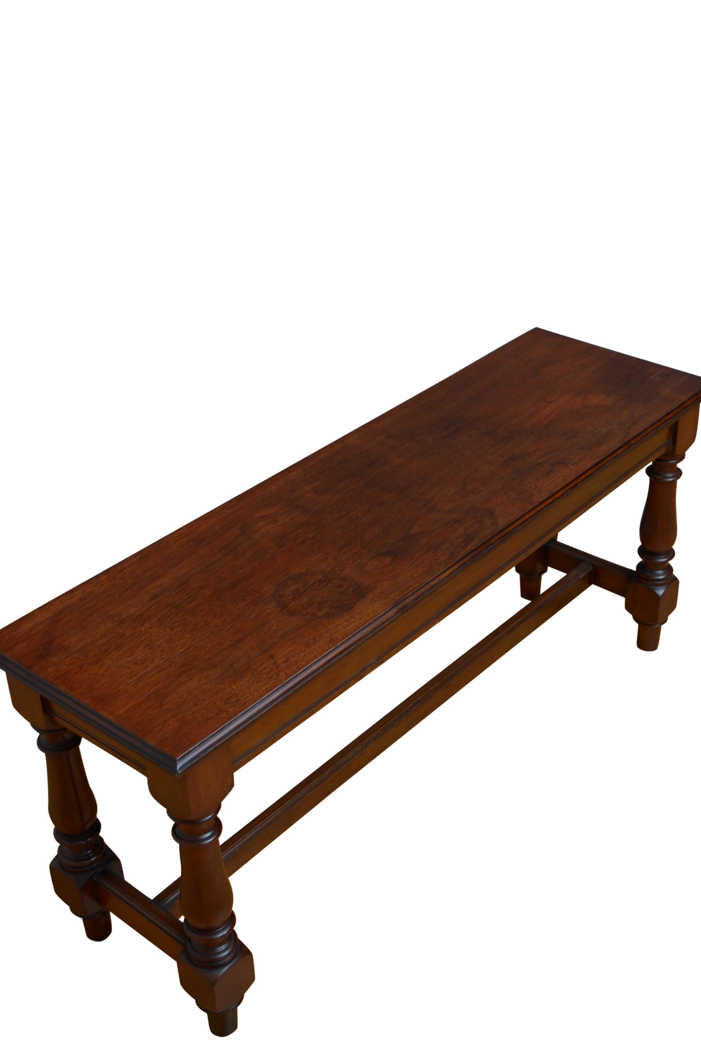 19th Century Victorian solid Walnut Hall Bench For Sale