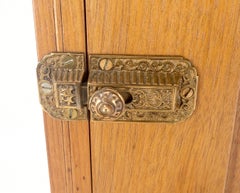 Victorian Solid Walnut Hanging Flat Wall Cabinet for Keys Crown Top MINT