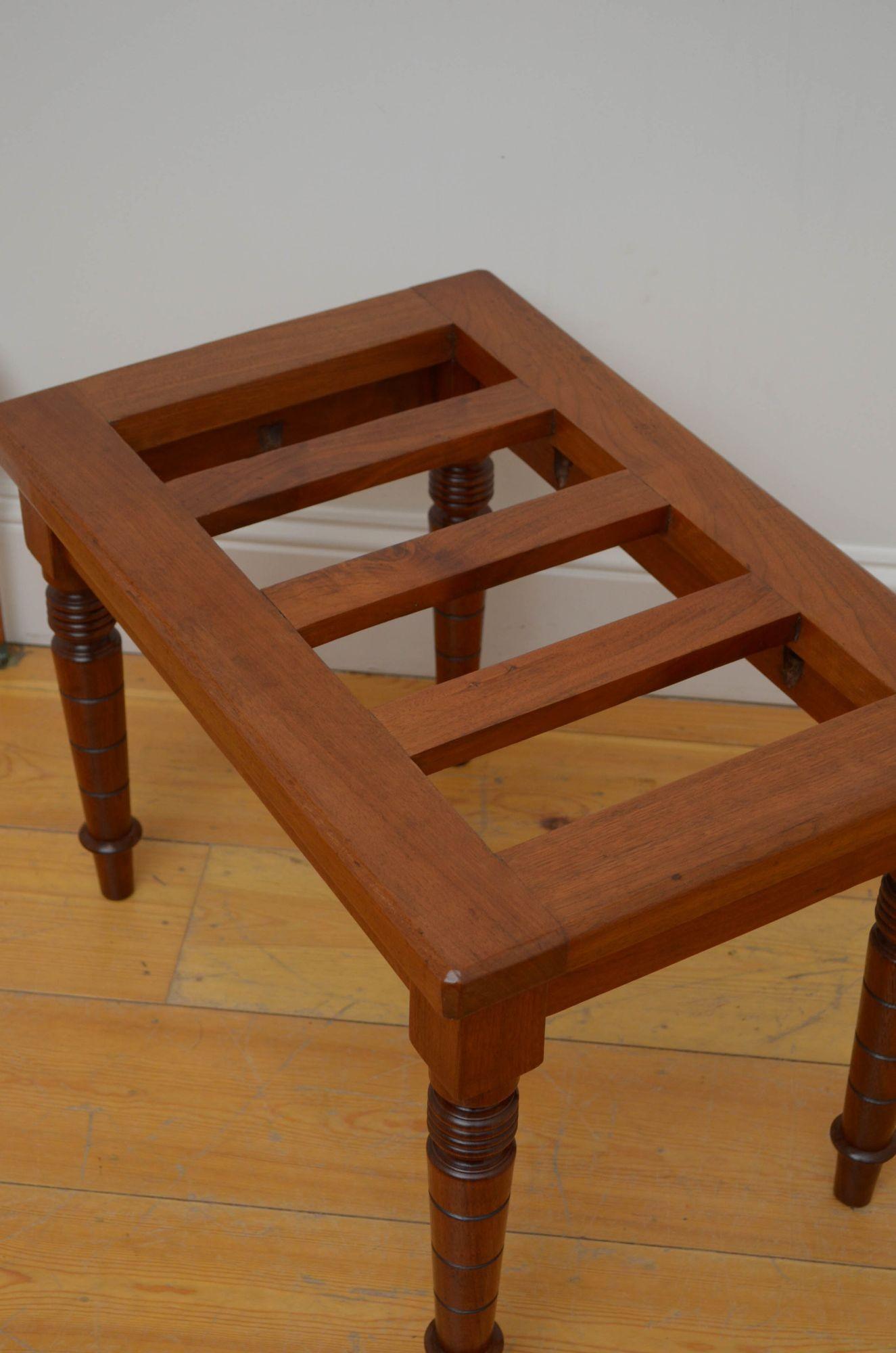 English Victorian Solid Walnut Luggage Rack For Sale