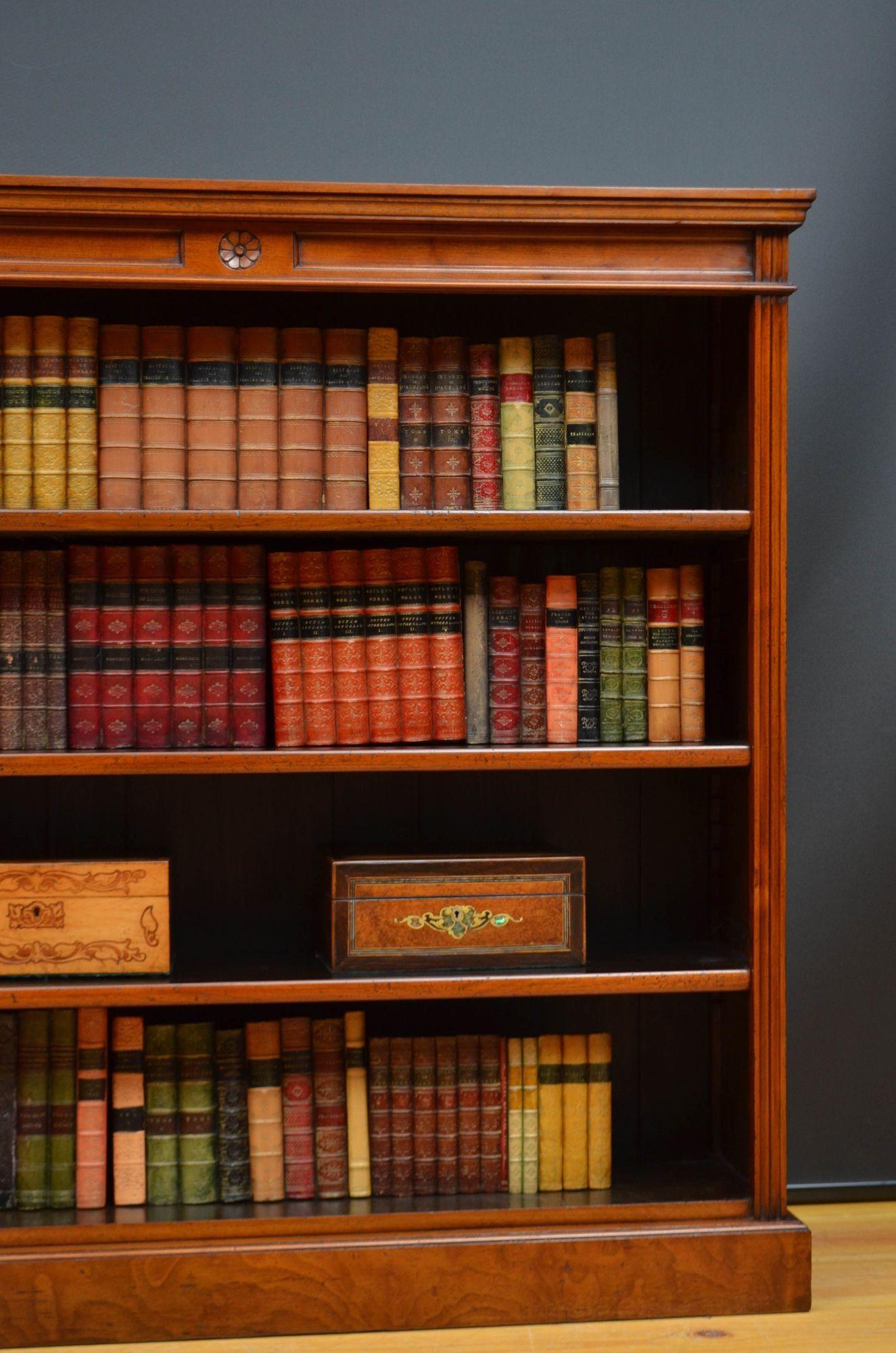 Victorian Solid Walnut Open Bookcase For Sale 5