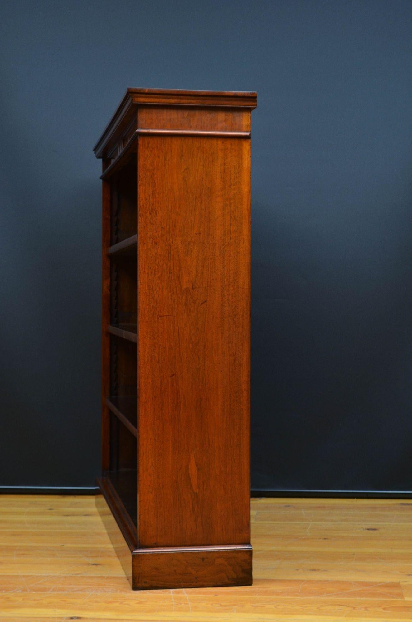 Victorian Solid Walnut Open Bookcase For Sale 6