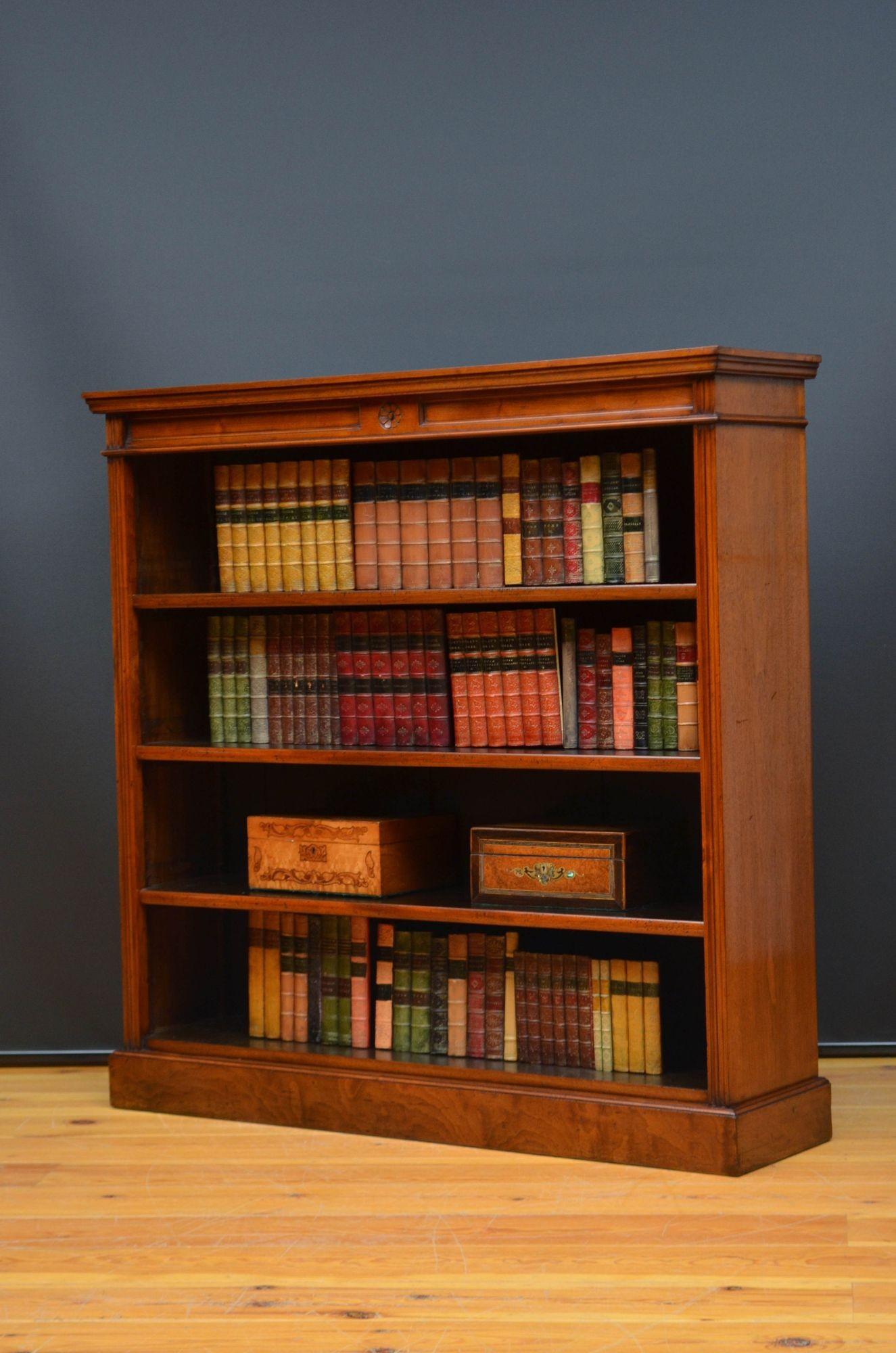 Victorian Solid Walnut Open Bookcase In Good Condition For Sale In Whaley Bridge, GB