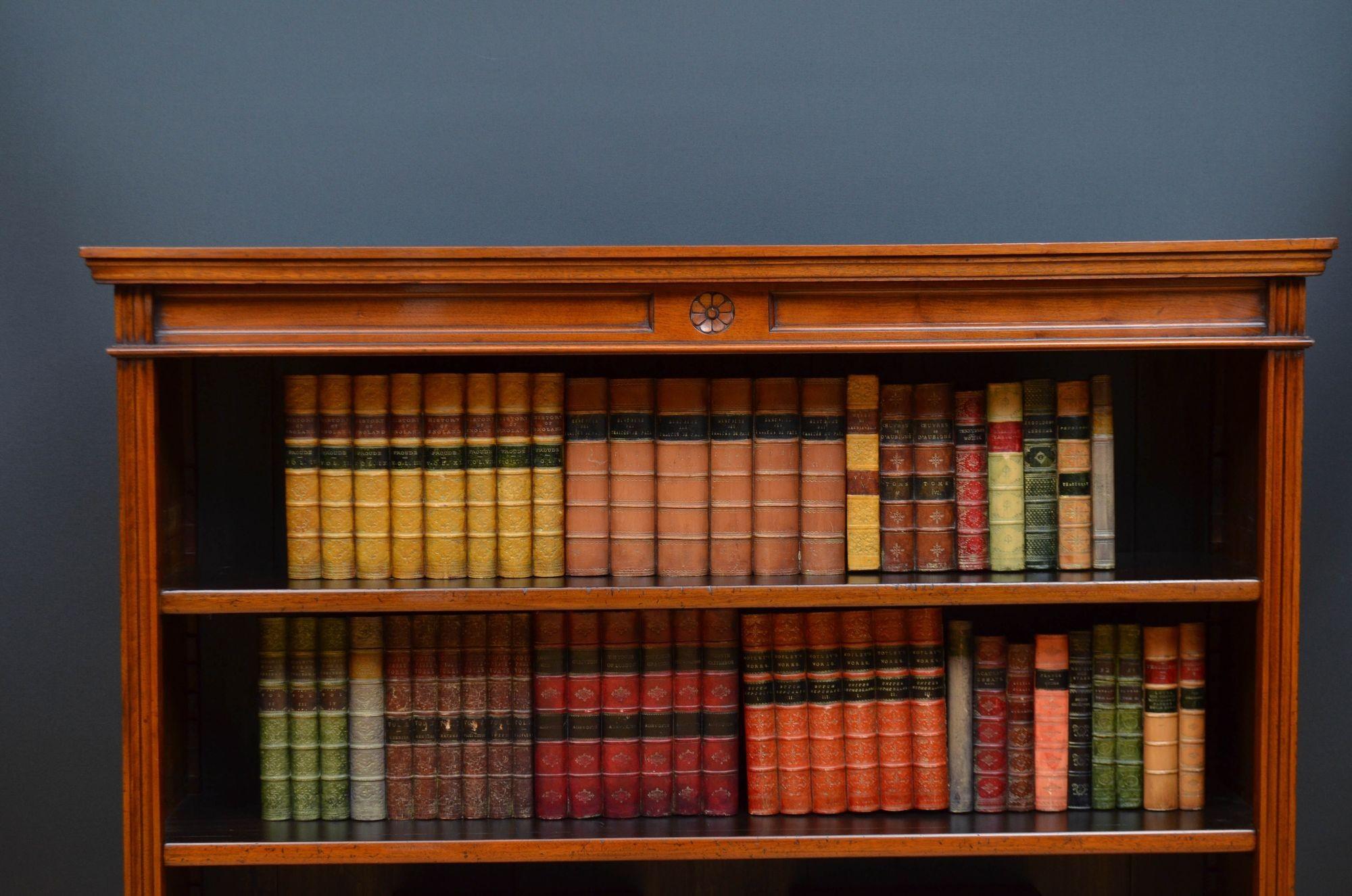 Victorian Solid Walnut Open Bookcase For Sale 2