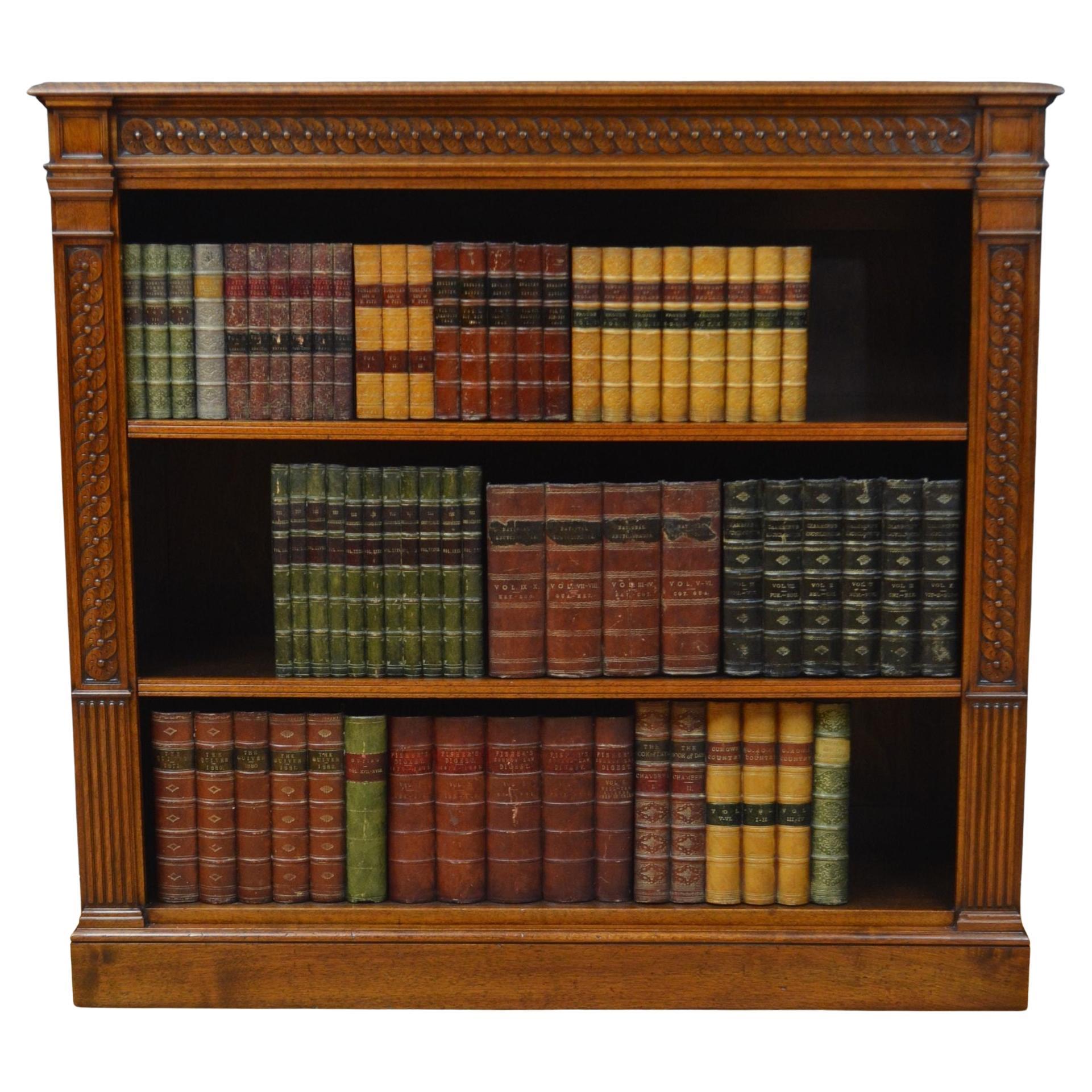 Victorian Solid Walnut Open Bookcase For Sale at 1stDibs