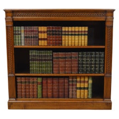 Victorian Solid Walnut Open Fronted Bookcase