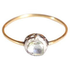 Victorian solitaire diamond ring, Antique Dutch rose cut diamond ring 19th C