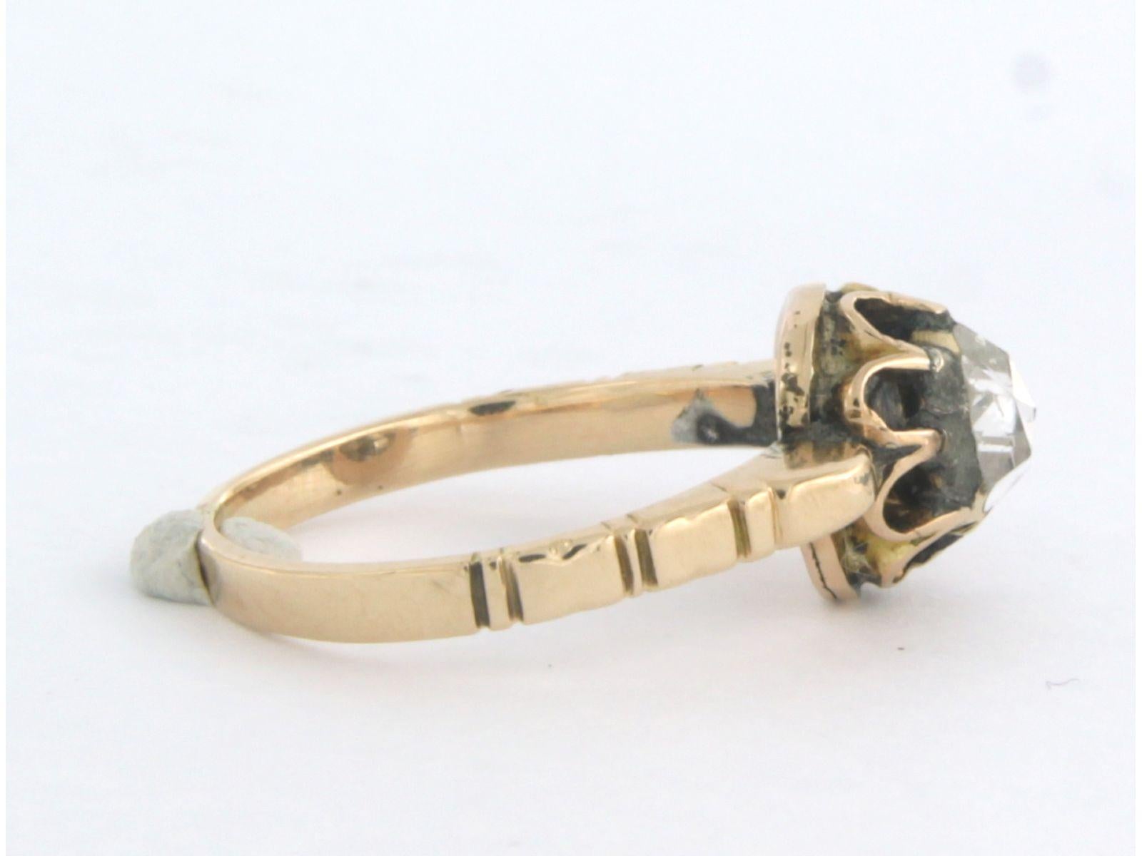 14k yellow gold solitaire ring set with a rose-cut diamond up to 0.40 ct - G/H - SI - ring size US 3.5 - EU 14.5(45)

Detailed description:

The front of the ring is 7.9 mm wide and 6.1 mm high.

Ring size US 3.5 - EU 14.5(45). The ring can be