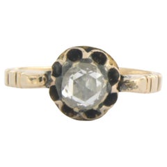 Victorian solitaire ring with rose cut diamond up to 0.40ct 14k gold