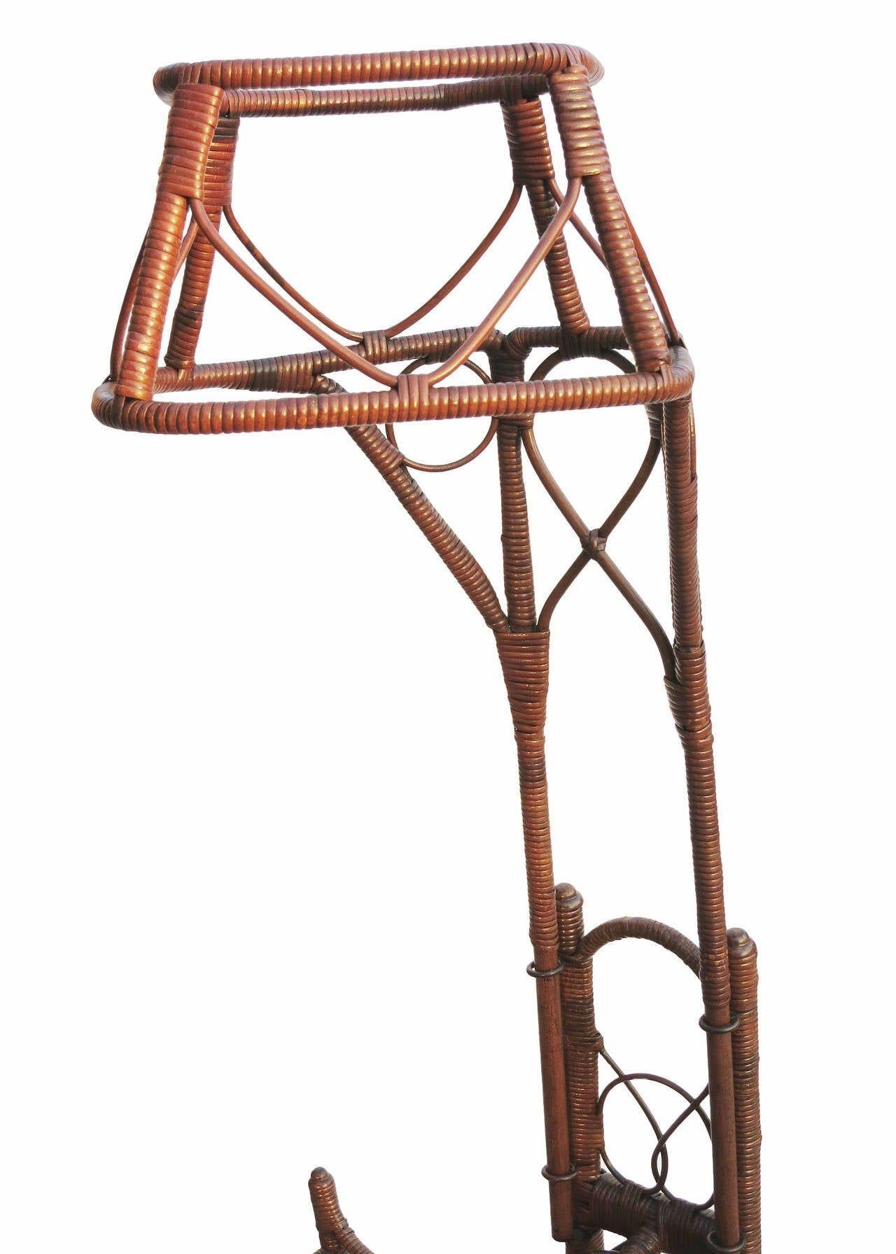 Early 20th Century Restored Victorian Southern Gothic Wicker & Bamboo Swinging Cradle