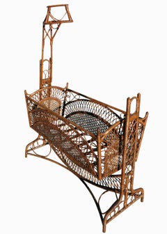 Victorian Southern Gothic Wicker Swinging Cradle