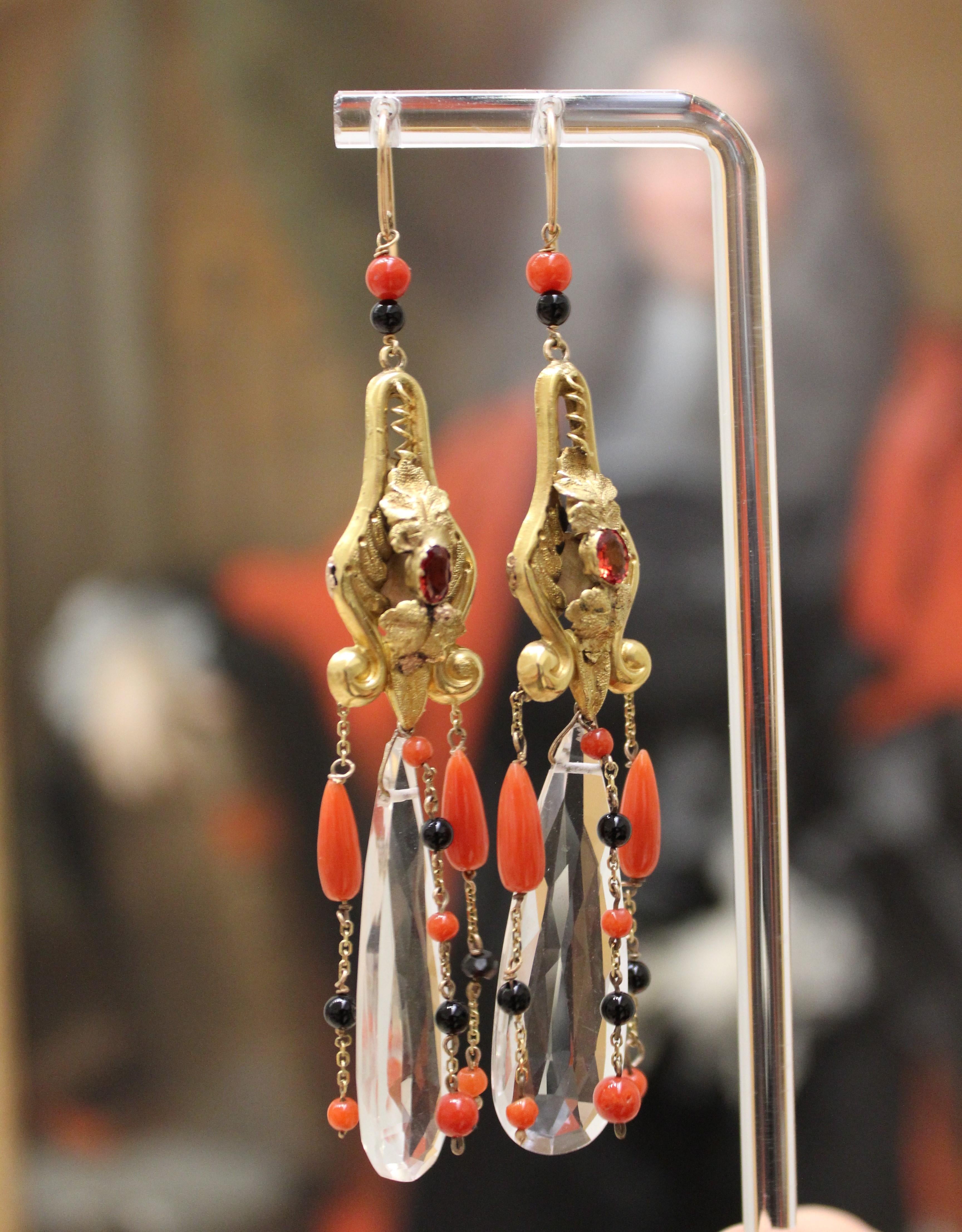 Pear Cut Victorian Splendor Earrings For Sale