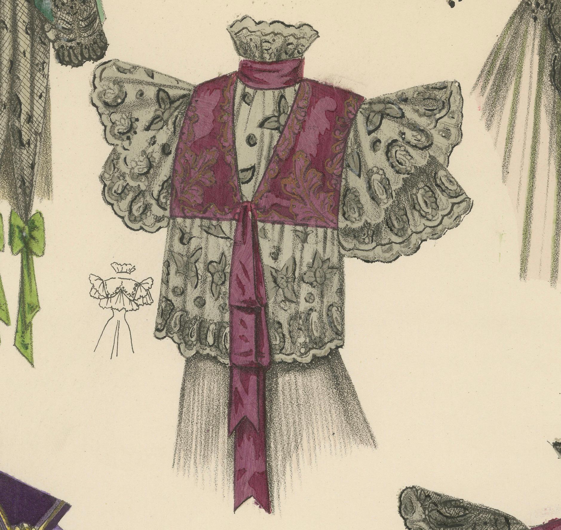 Splendore vittoriano: Scialli e manti eleganti in litografia, pubblicato nel 1889 in vendita 1