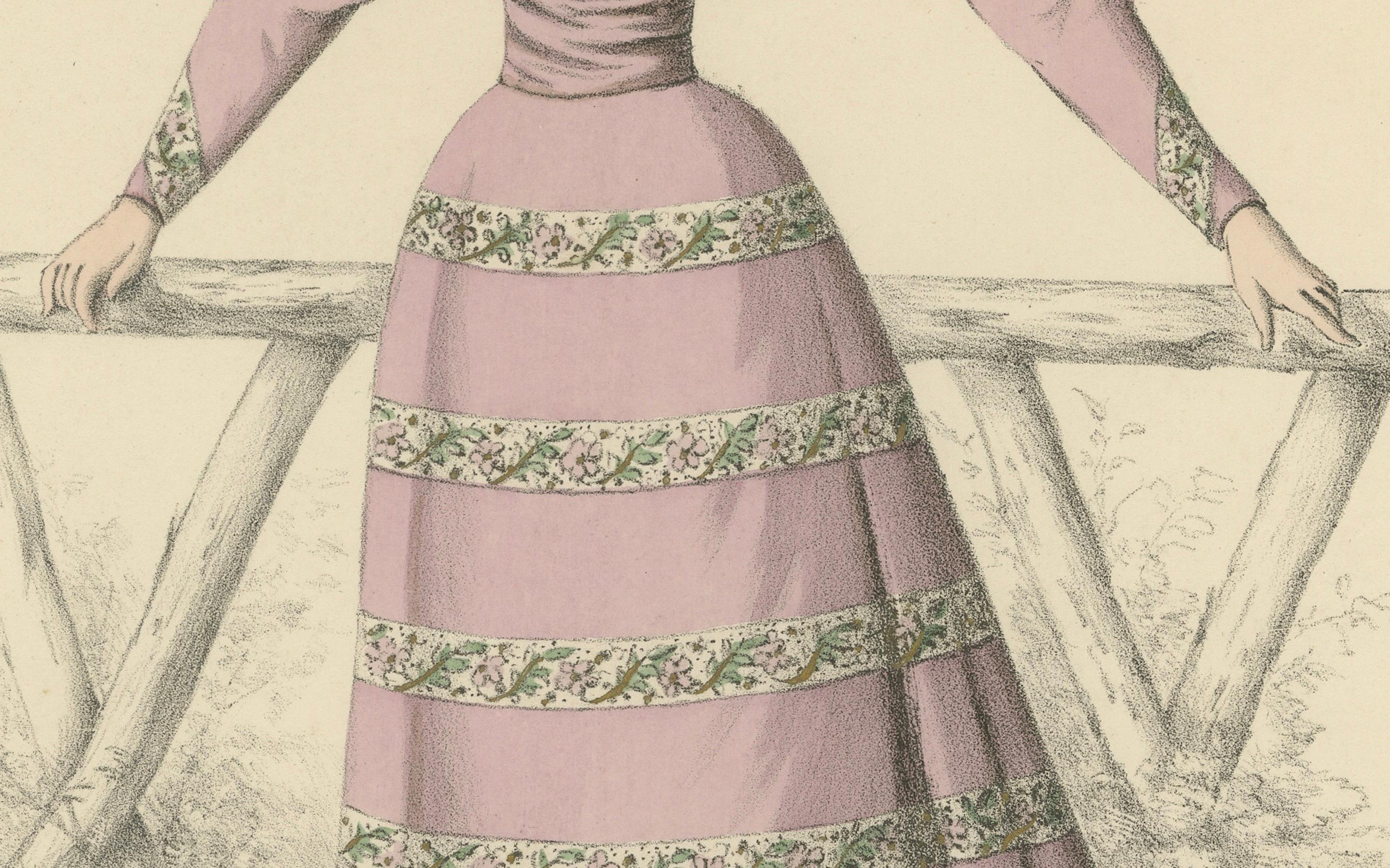 Fine XIX secolo Splendore vittoriano: Litografia di moda dell'Esposizione Universale del 1889 in vendita