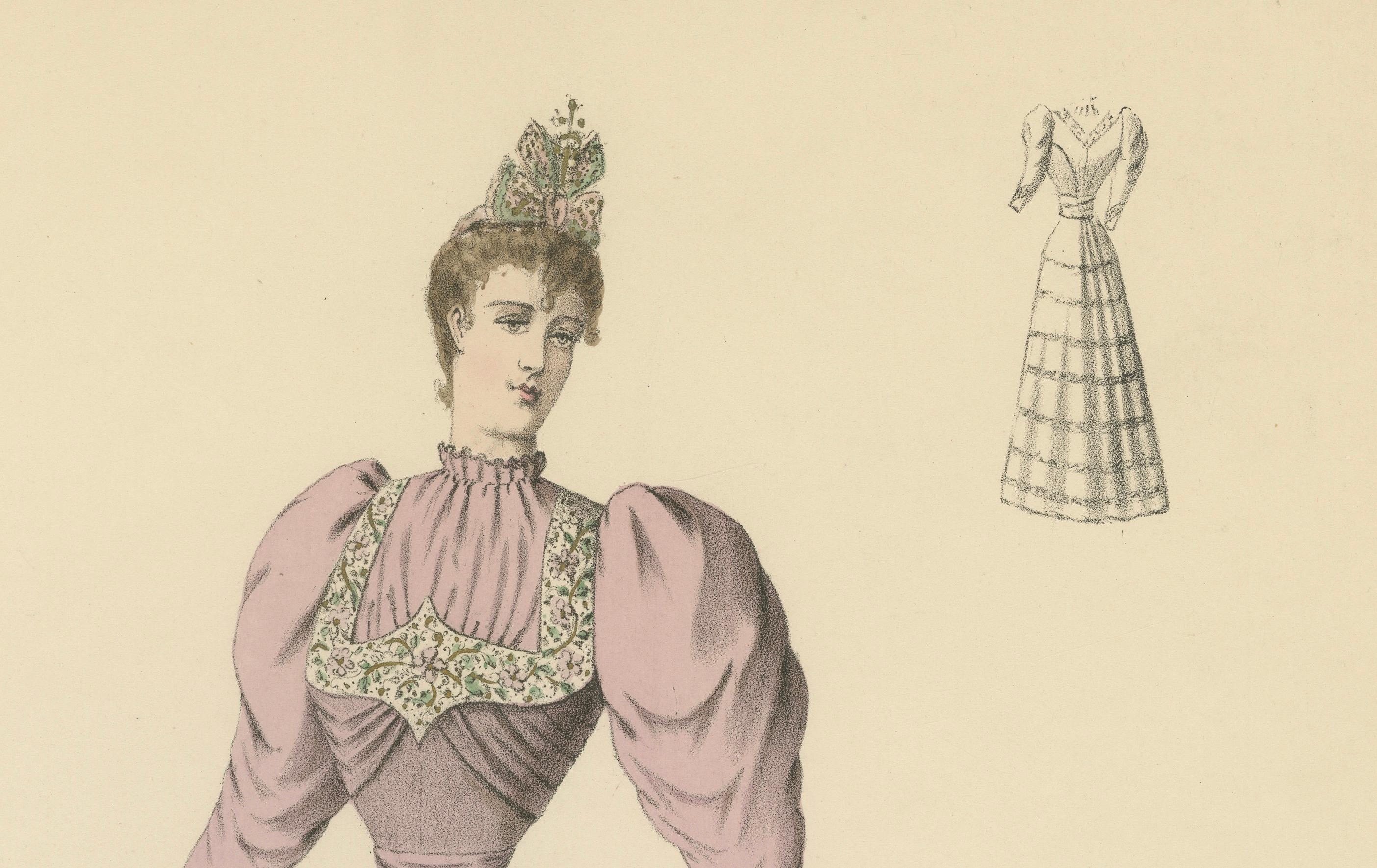 Splendore vittoriano: Litografia di moda dell'Esposizione Universale del 1889 in vendita 1