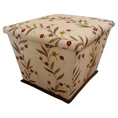Victorian Square Upholstered Ottoman Stool