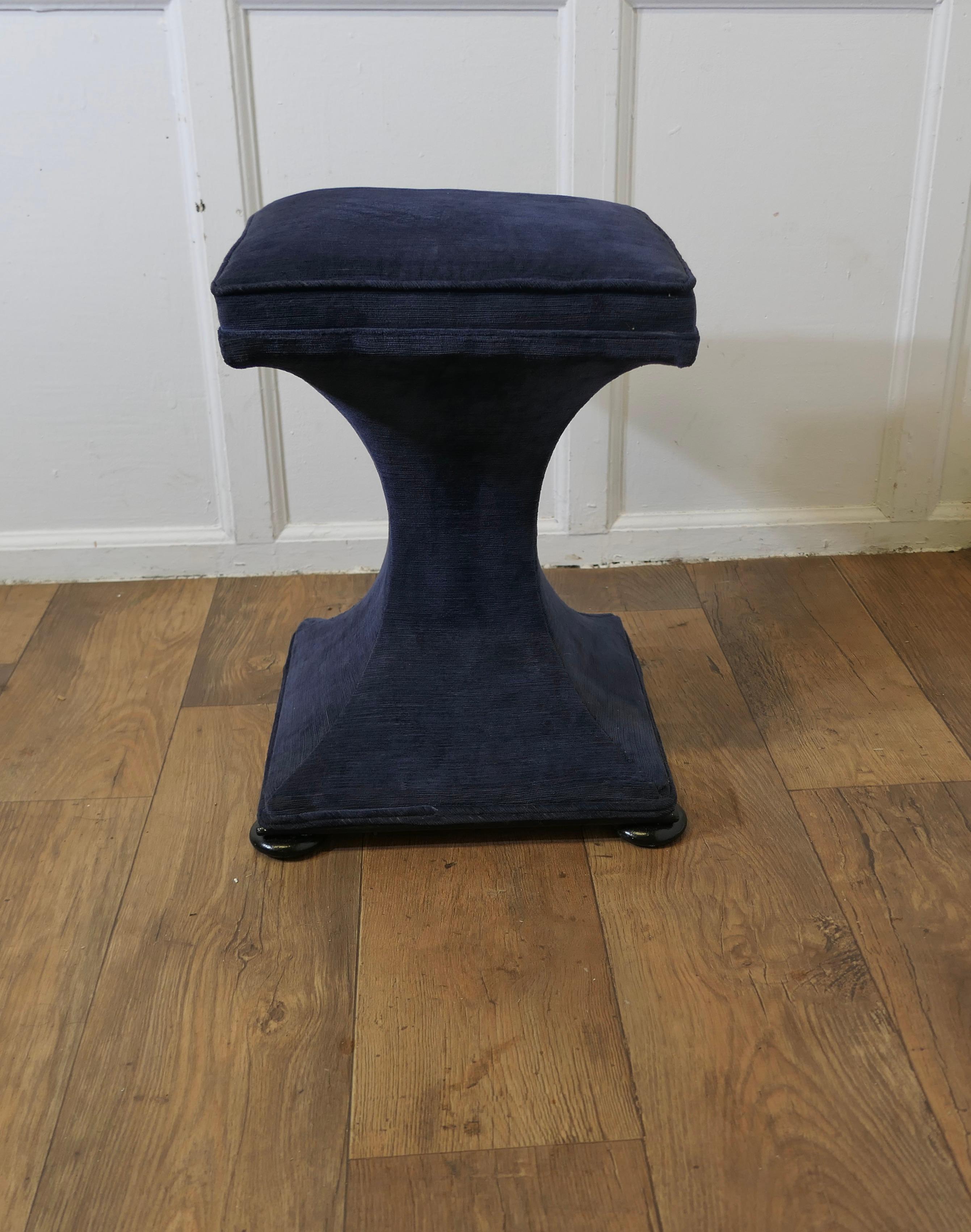 19th Century Victorian Square Upholstered Waisted Stool For Sale