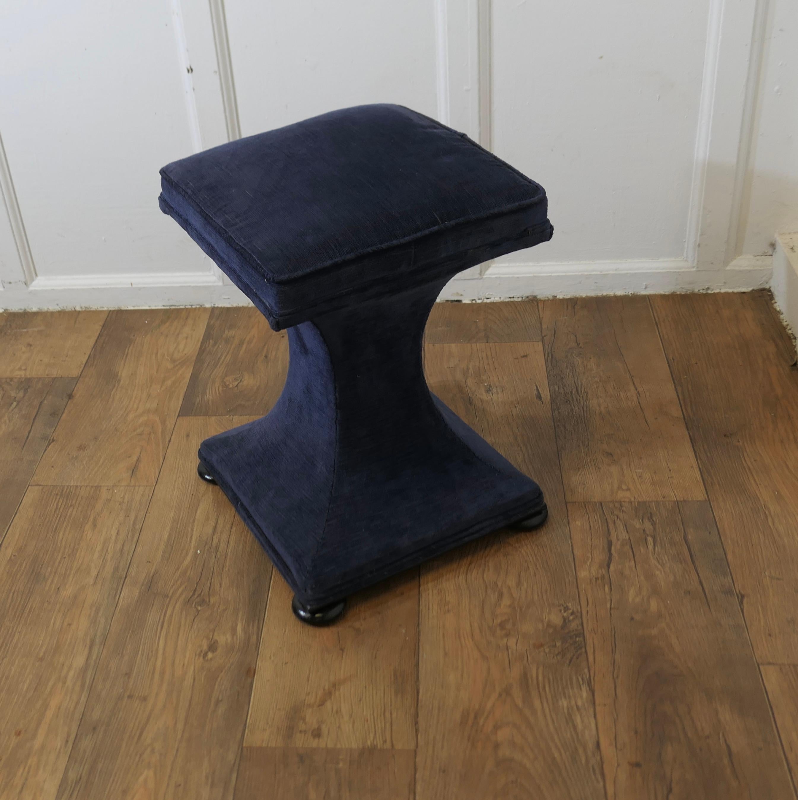 Victorian Square Upholstered Waisted Stool For Sale 1