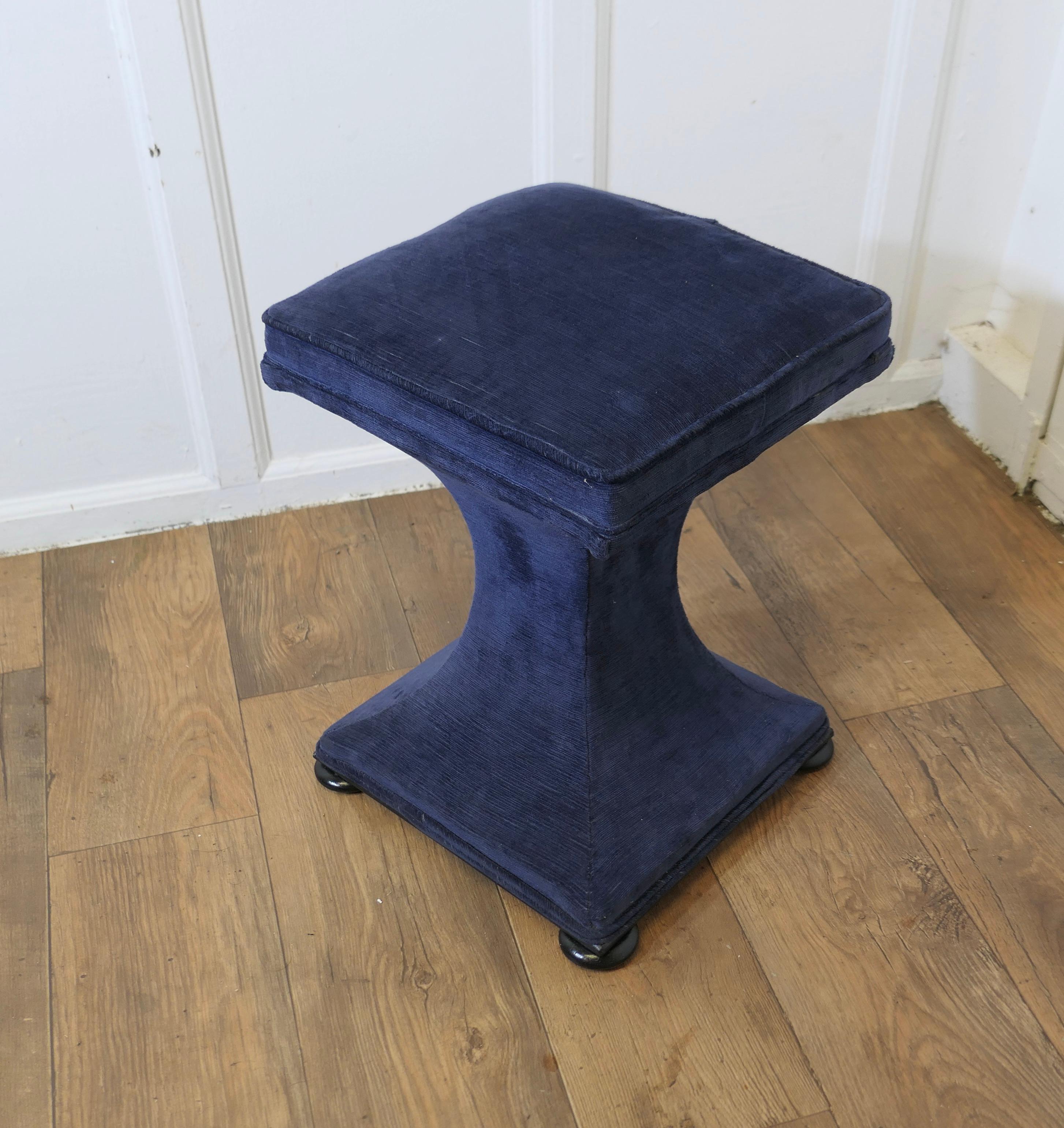 Victorian Square Upholstered Waisted Stool For Sale 2