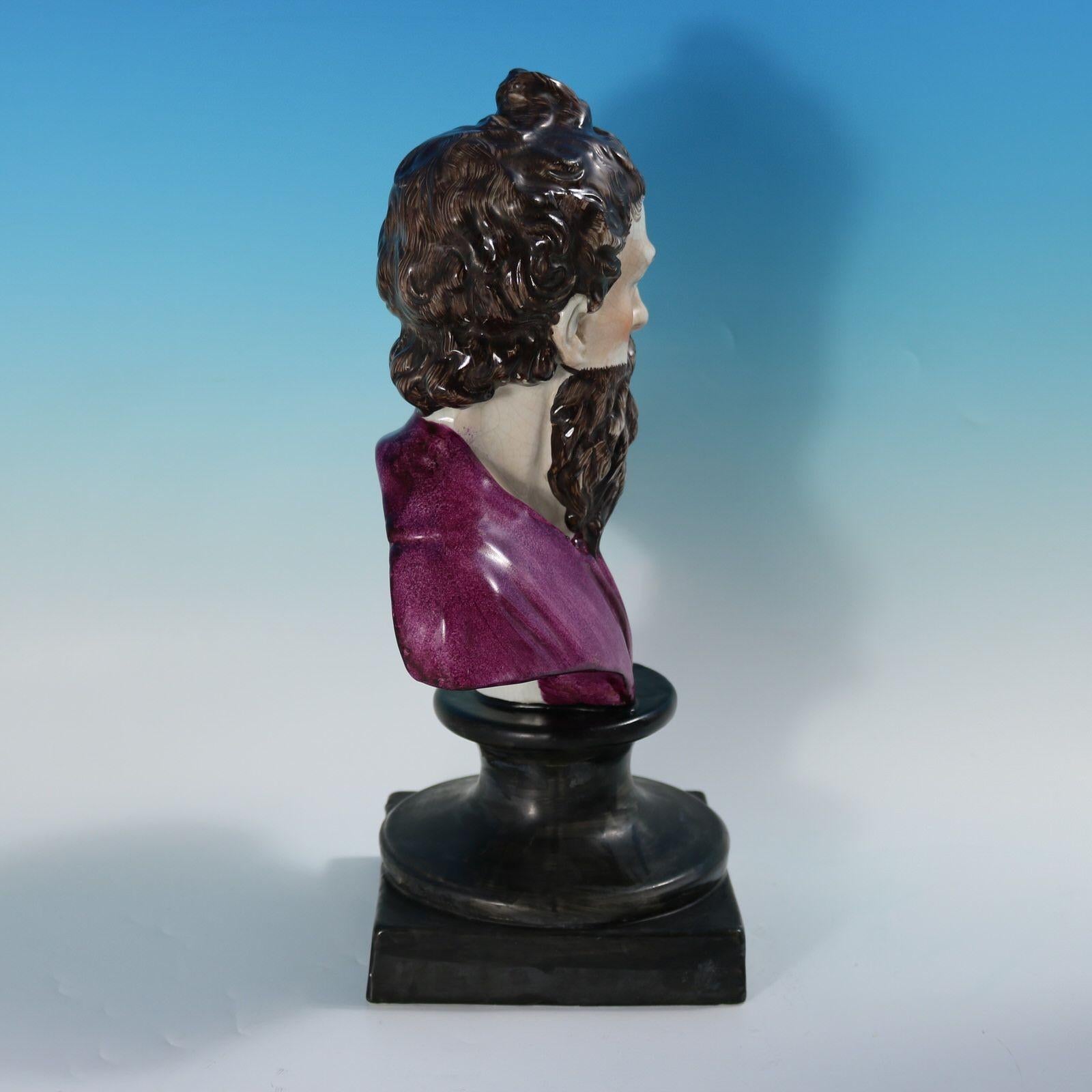 Victorian Staffordshire Pottery Bust of Plato in vendita 2