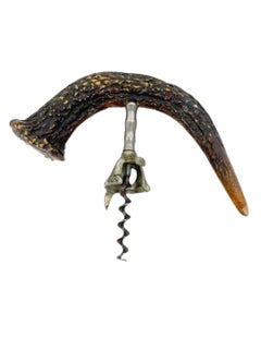 Victorian Stag Horn Corkscrew with a Large Curved Antler Handle