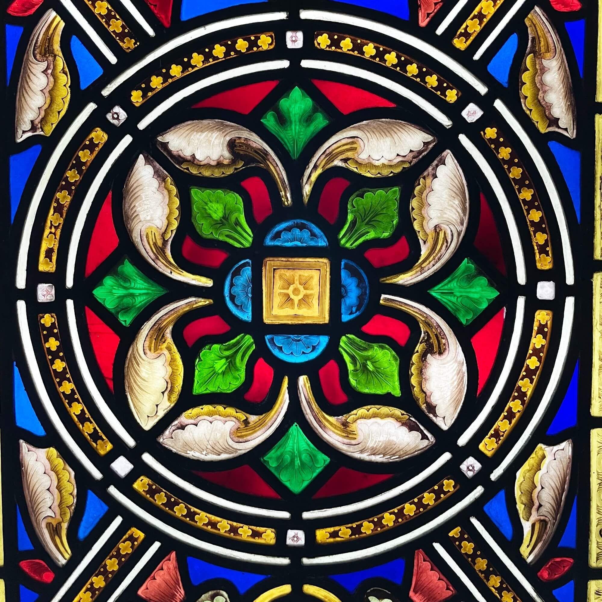 Viktorianische Glasmalerei Arched Church's Panel (Englisch) im Angebot