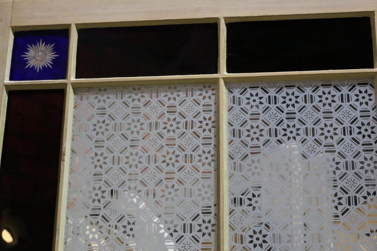 Victorian Stained Glass Door with Cut Glass Corners at 1stDibs