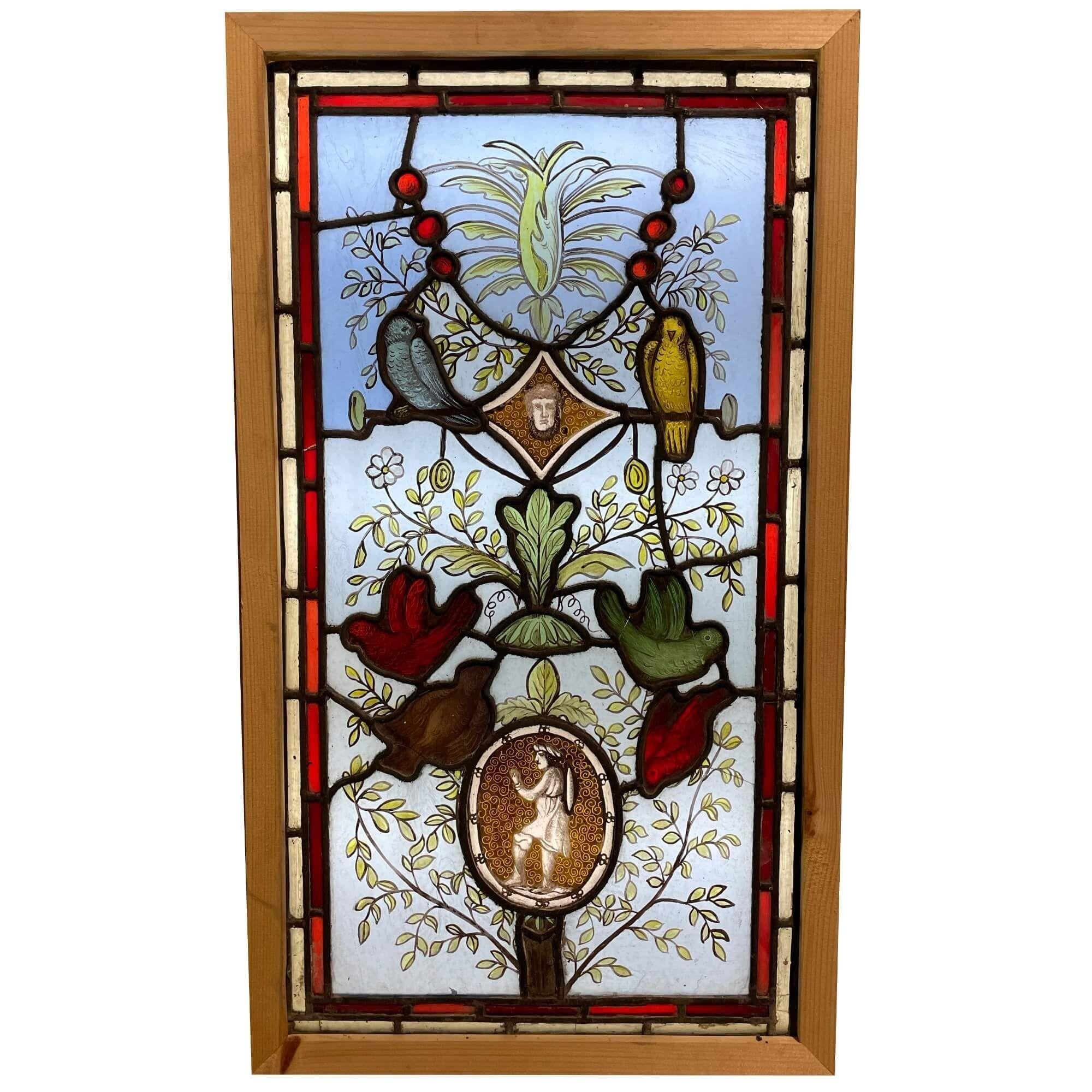 19th Century Victorian Stained Glass Window For Sale