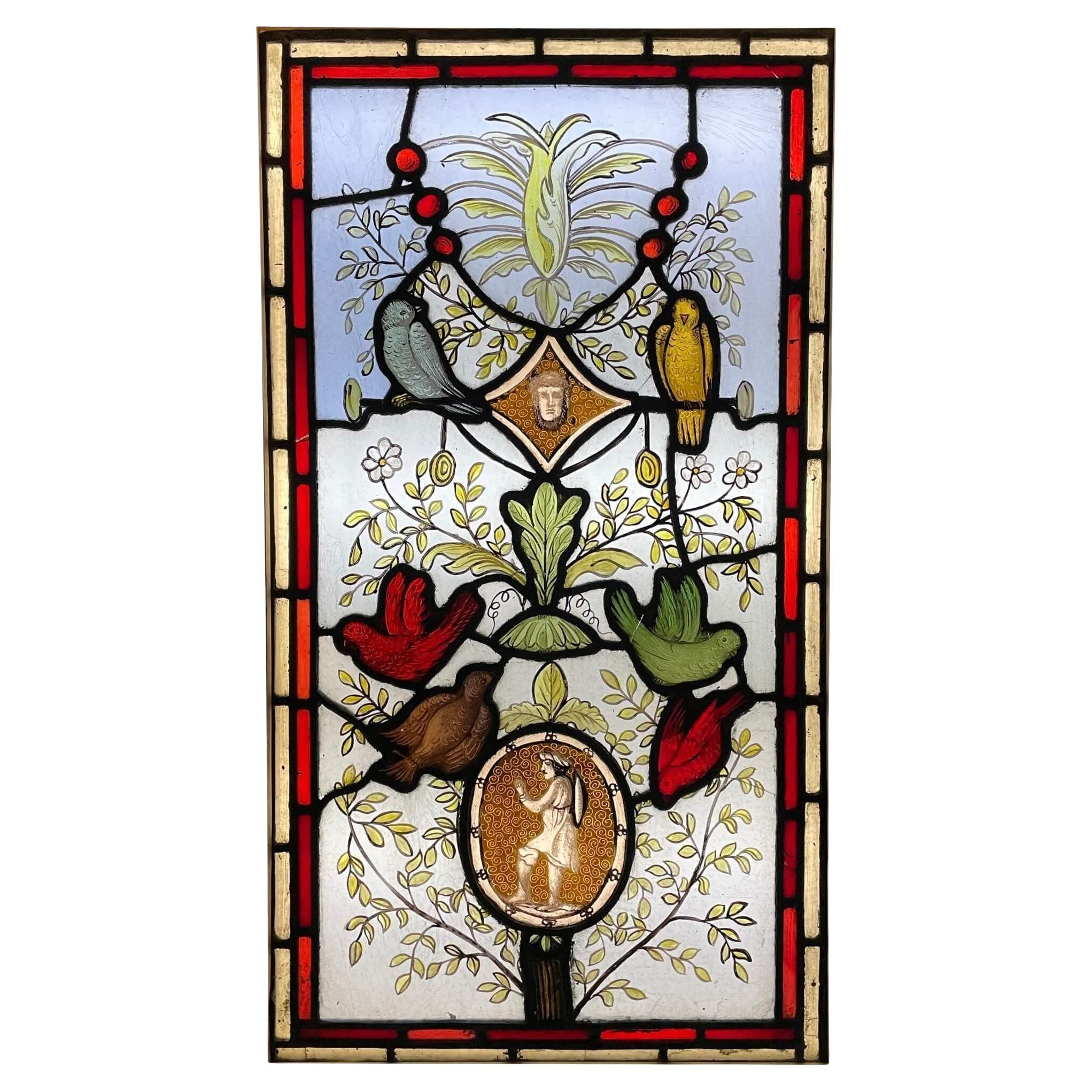 Victorian Stained Glass Window For Sale