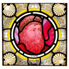 Victorian Stained Glass Window Panel of Vulcan