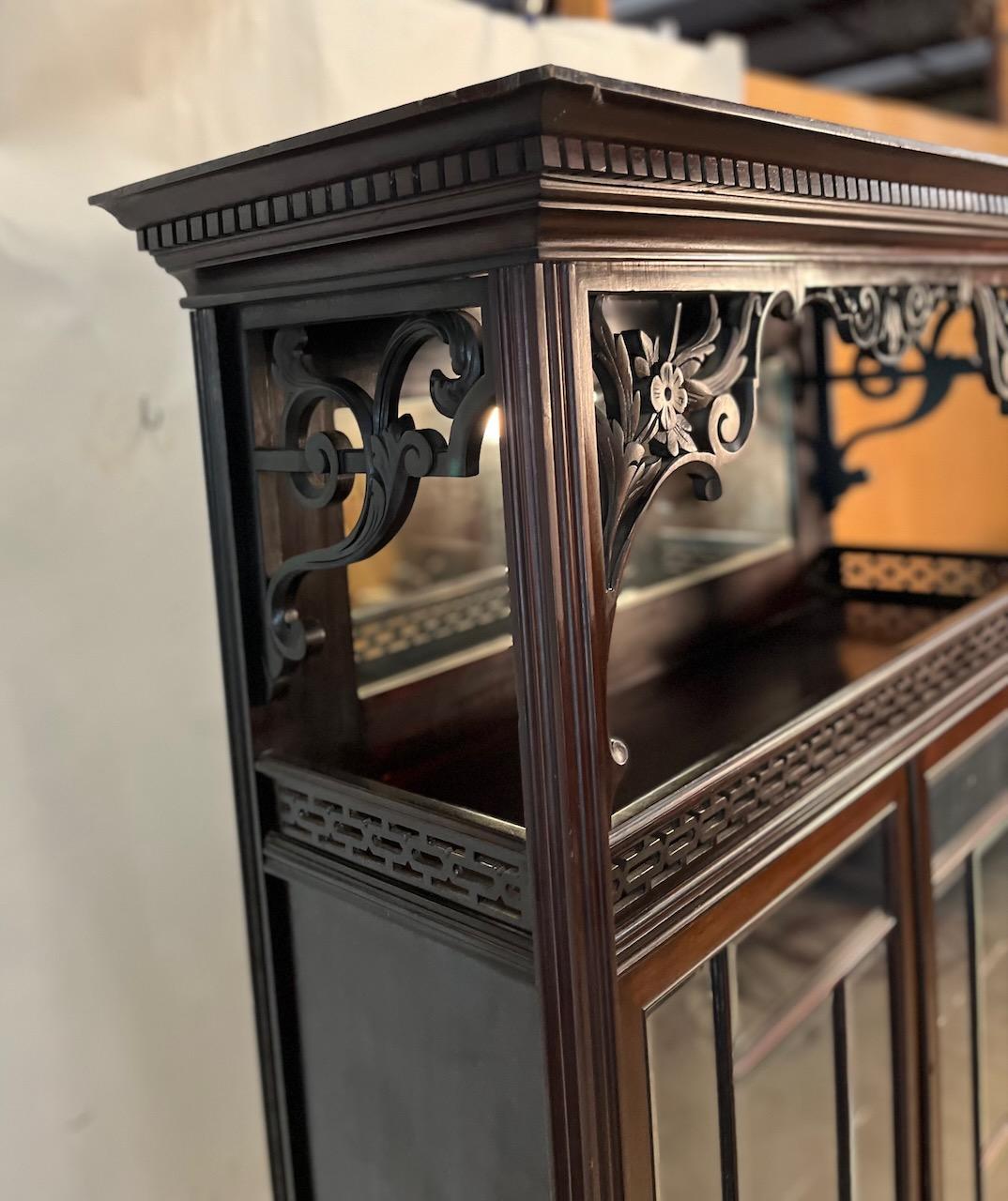 Victorian Standing Vitrine / Display Cabinet For Sale 8