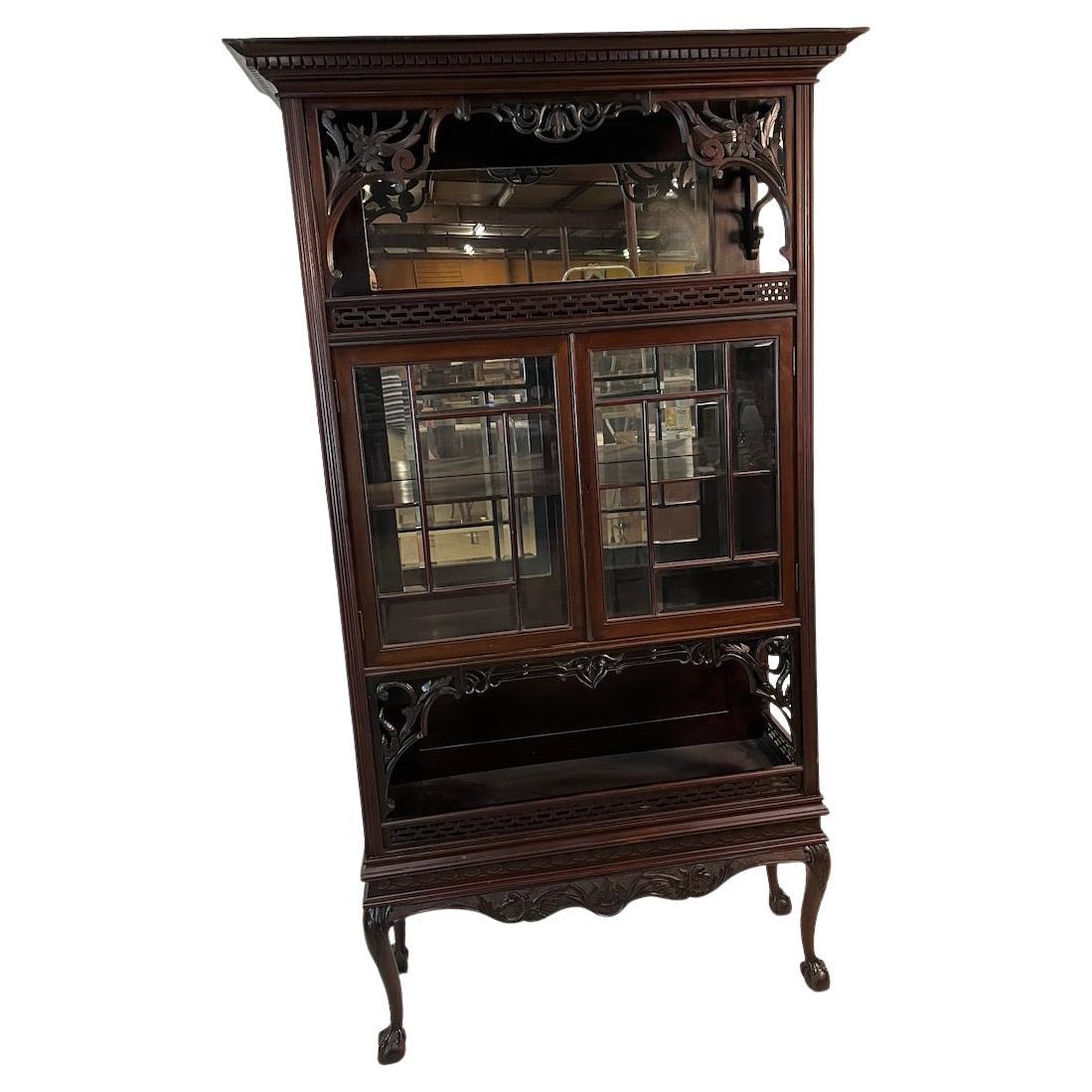 Victorian Standing Vitrine / Display Cabinet